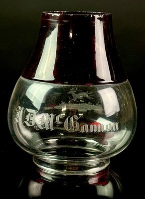 Fallbrook Railroad Presentation Globe Conductor J.D. McGannon Ruby Stained Glass Lantern Etched 