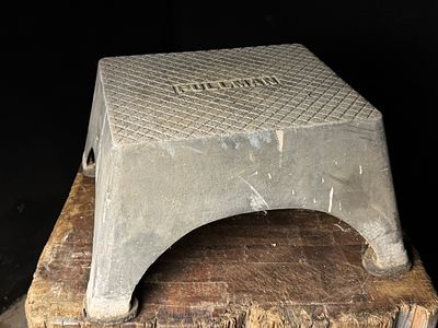 Pullman Cast Aluminum Railroad Boarding Step Stool by Utica Radiator Corp. A vintage cast 