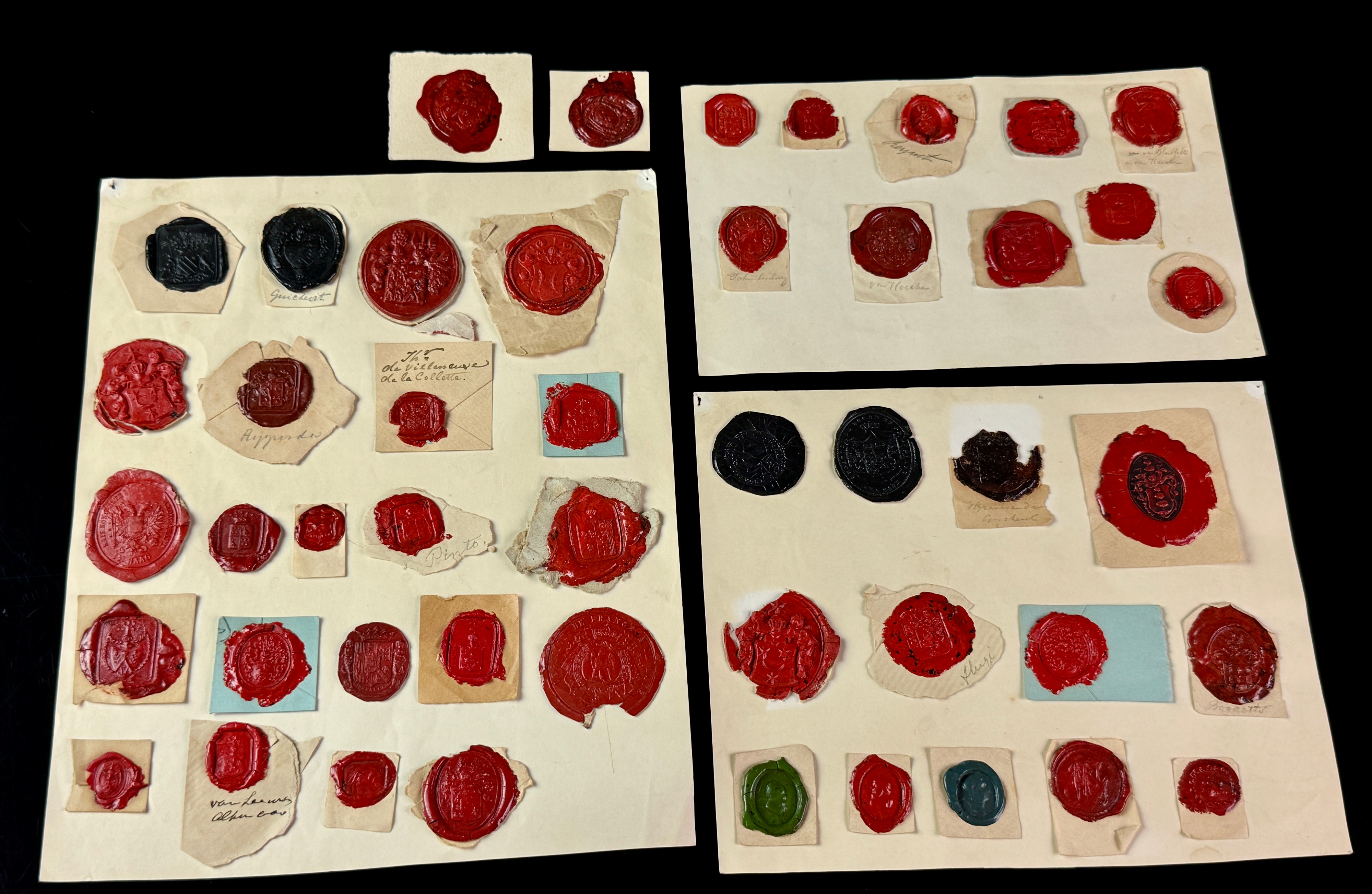 A Collection of Late 18th and 19th-Century Heraldic and Governmental Wax Seal Impressions