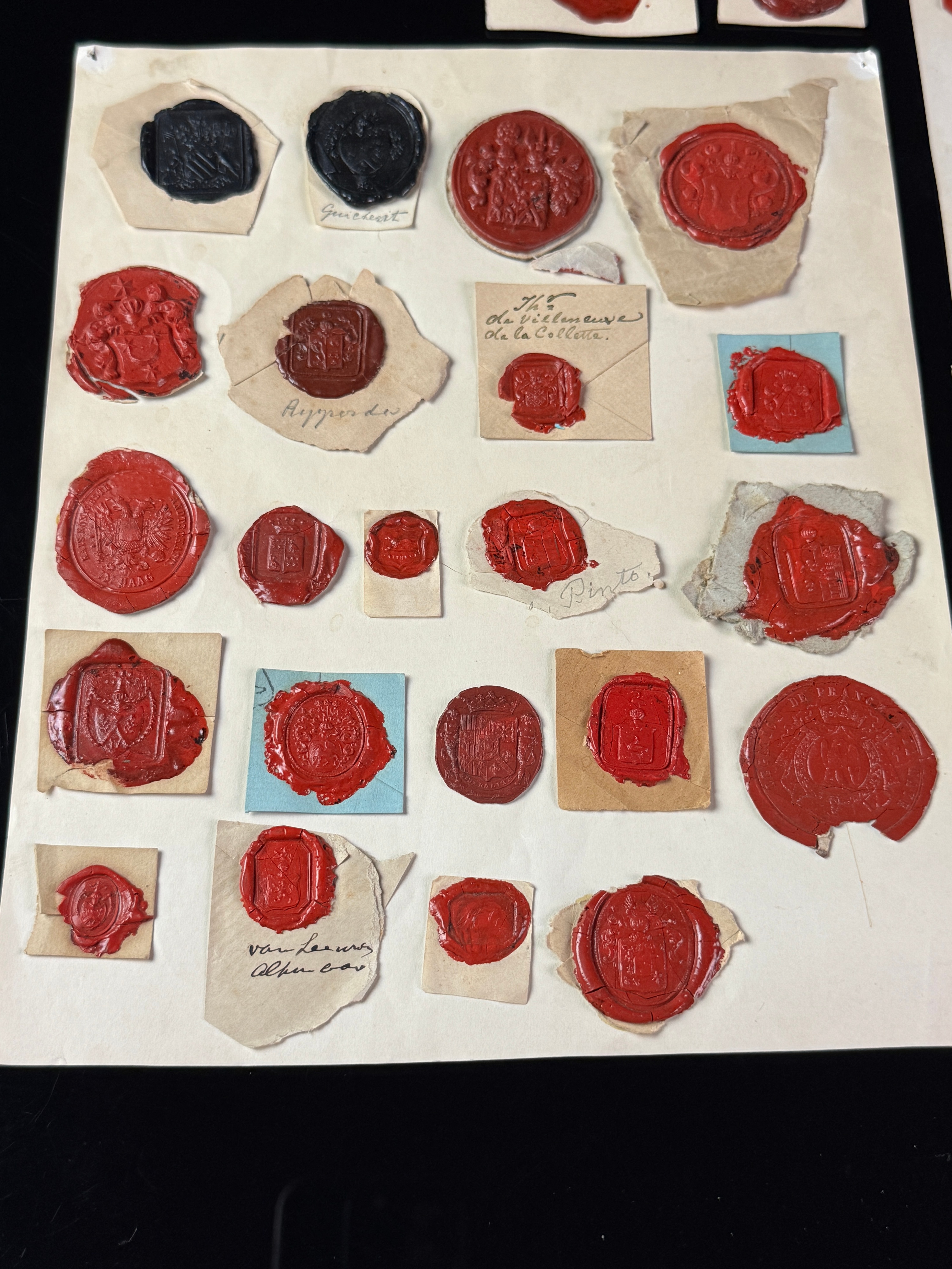 A Collection of Late 18th and 19th-Century Heraldic and Governmental Wax Seal Impressions
