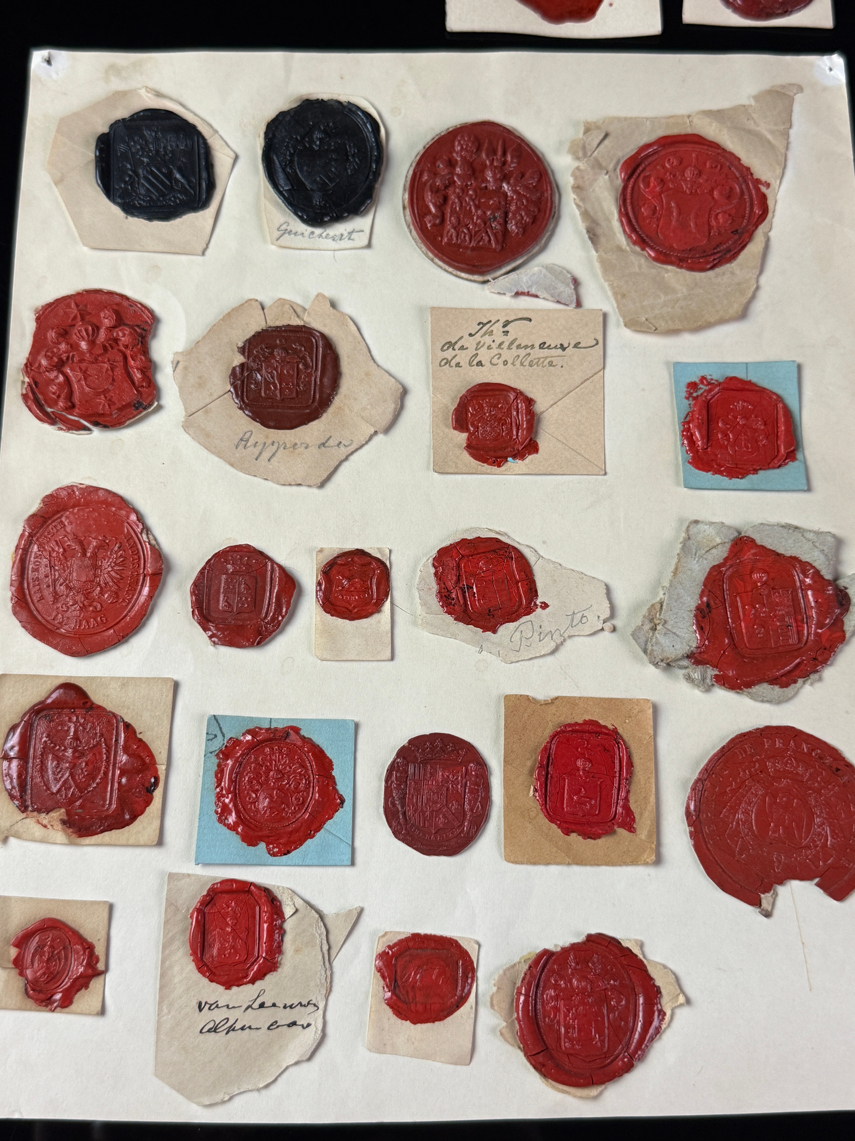 A Collection of Late 18th and 19th-Century Heraldic and Governmental Wax Seal Impressions