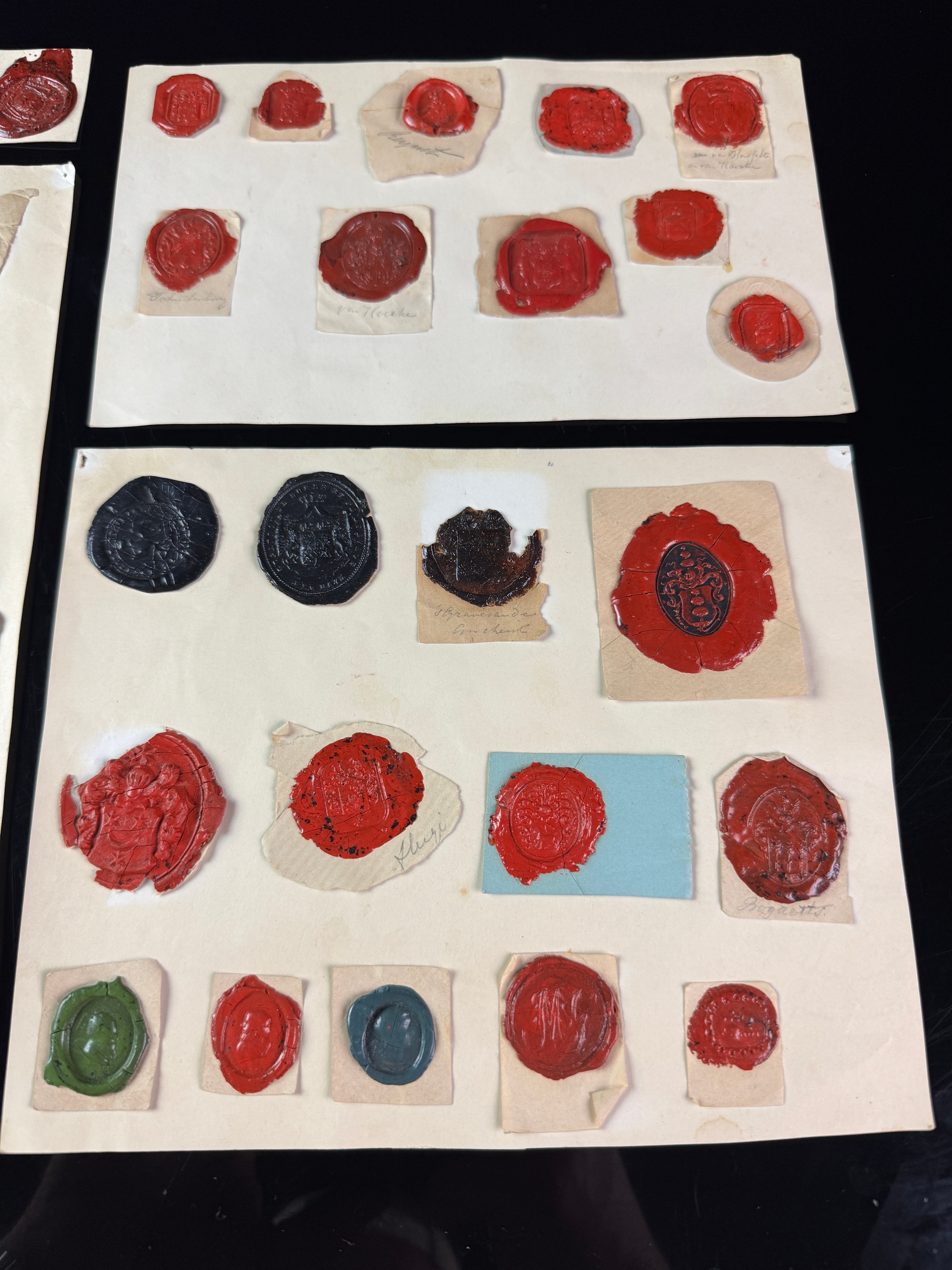 A Collection of Late 18th and 19th-Century Heraldic and Governmental Wax Seal Impressions