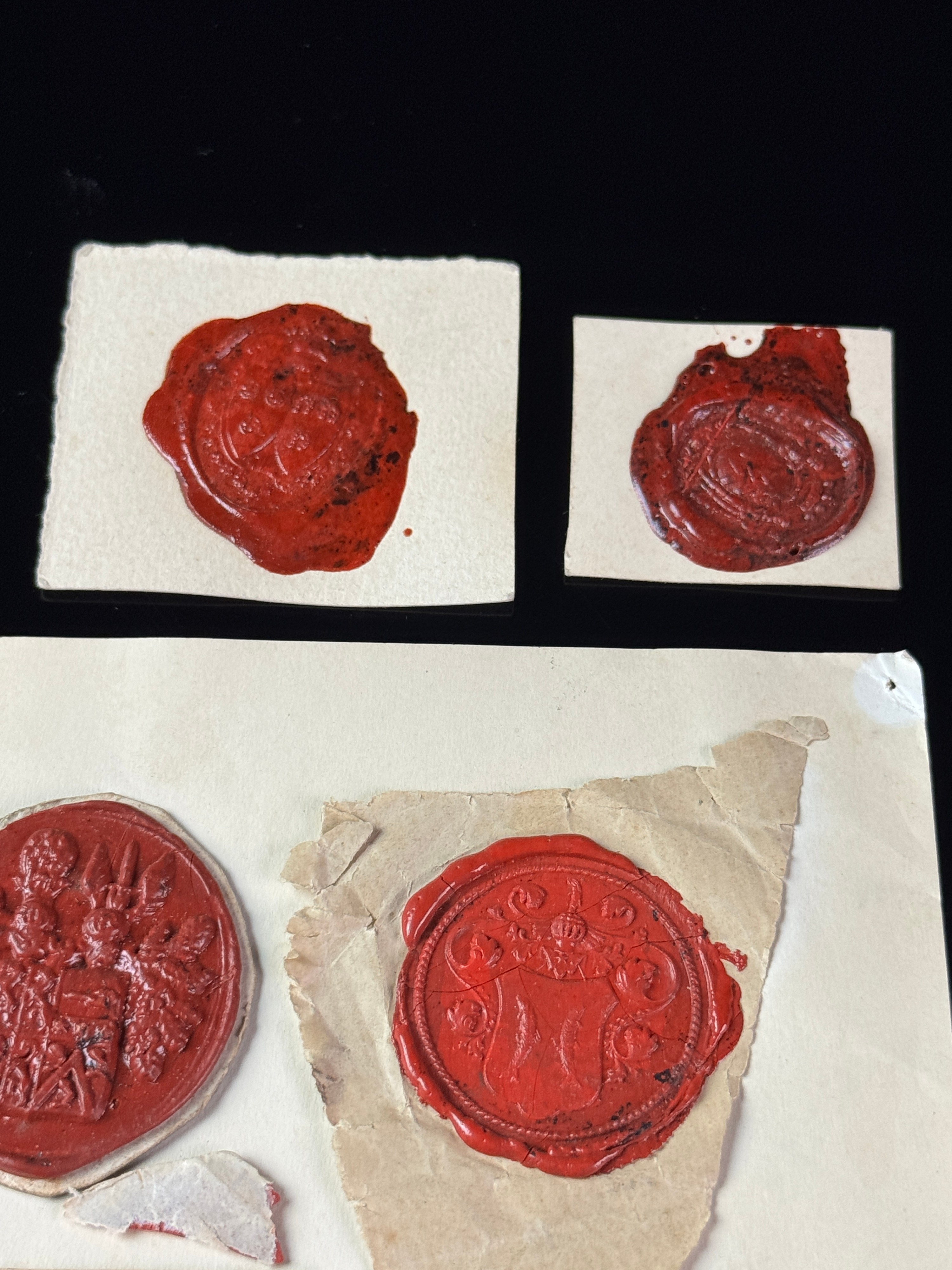 A Collection of Late 18th and 19th-Century Heraldic and Governmental Wax Seal Impressions