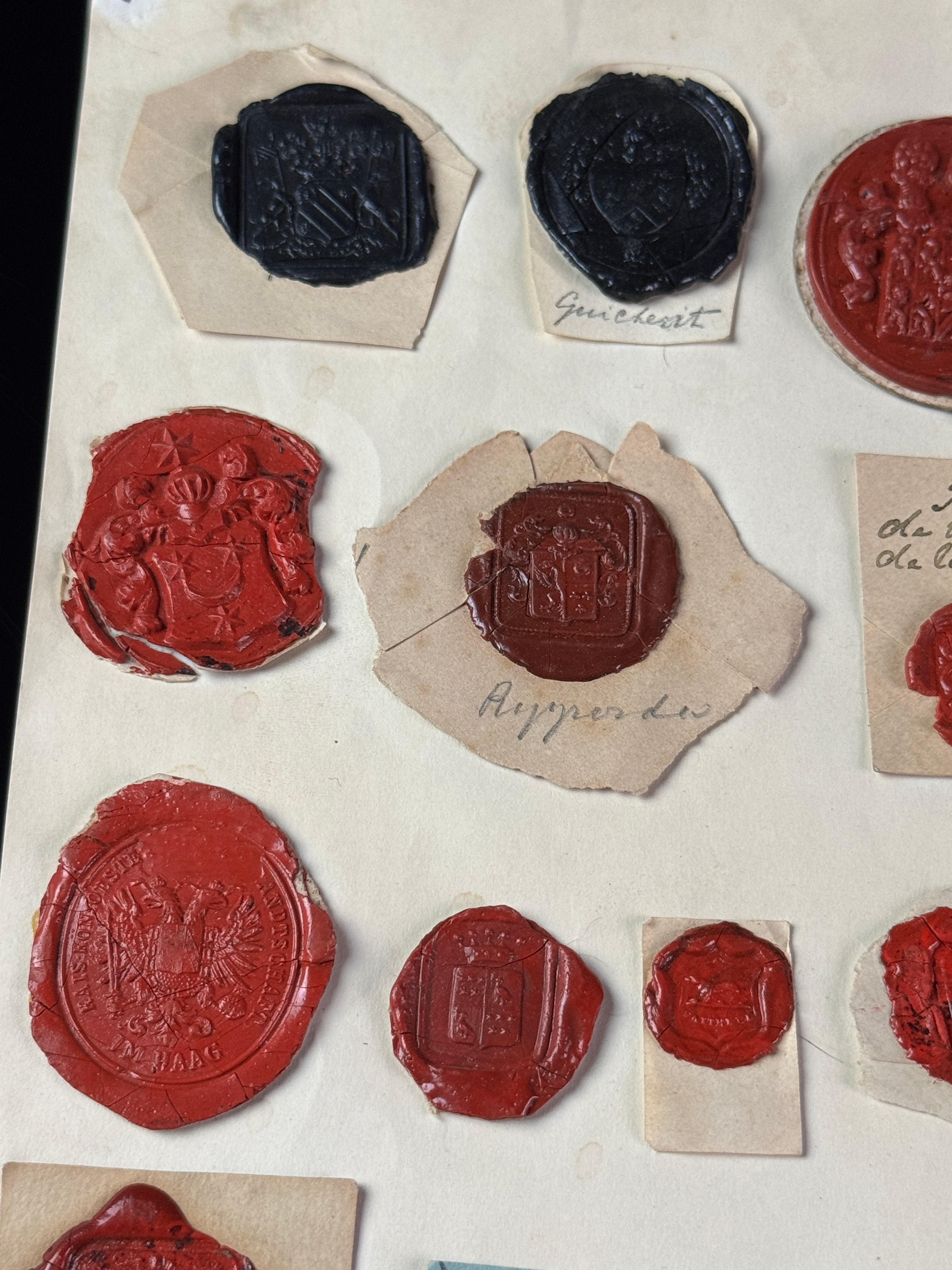 A Collection of Late 18th and 19th-Century Heraldic and Governmental Wax Seal Impressions