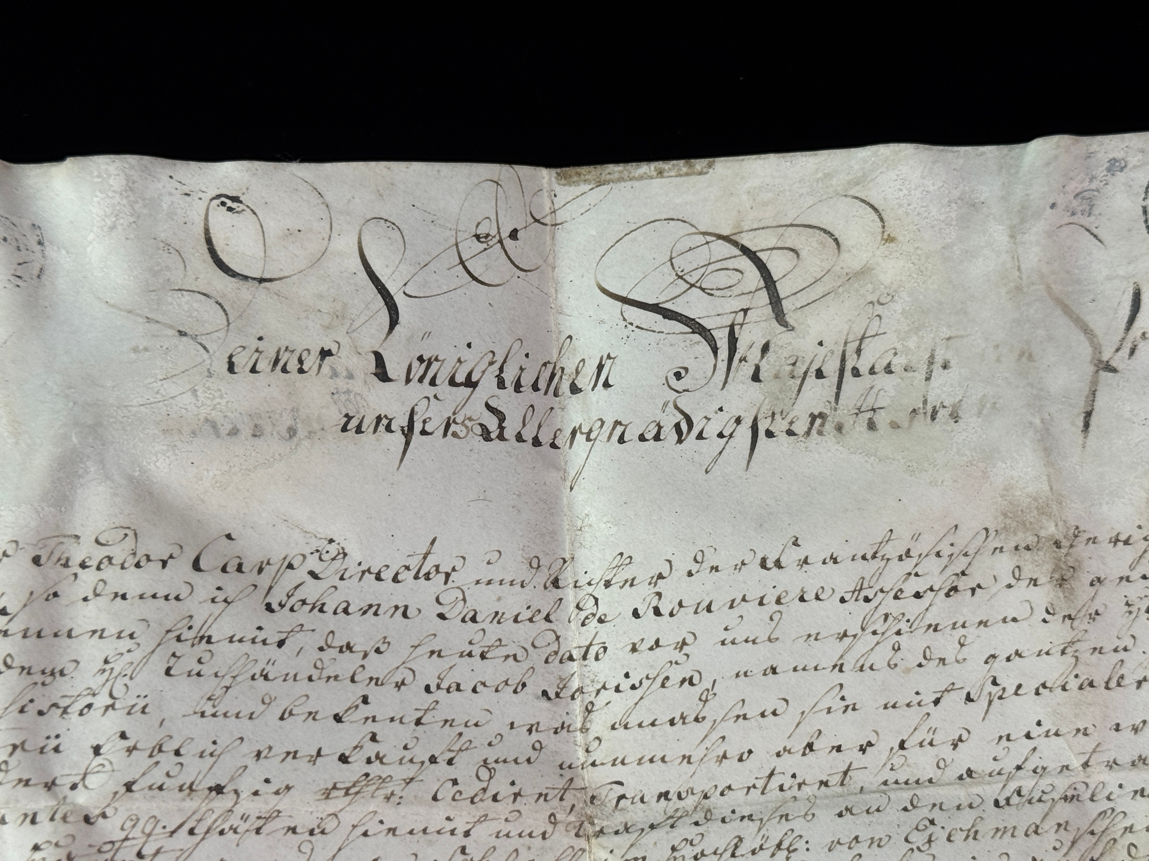 1734 Prussian Vellum Manuscript Document Mentioning Infantry Regiment No. 27 with Skippet Seal