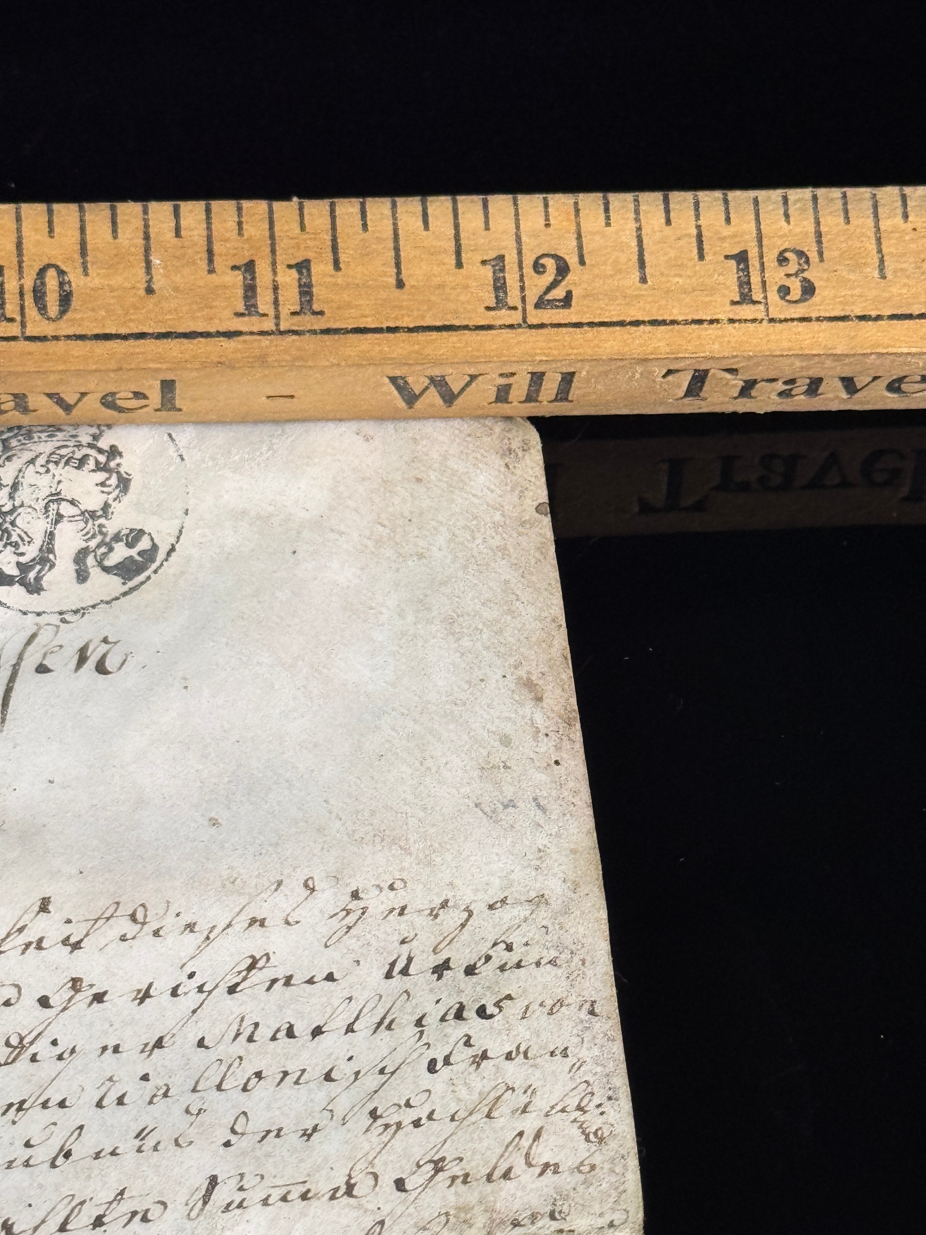1734 Prussian Vellum Manuscript Document Mentioning Infantry Regiment No. 27 with Skippet Seal