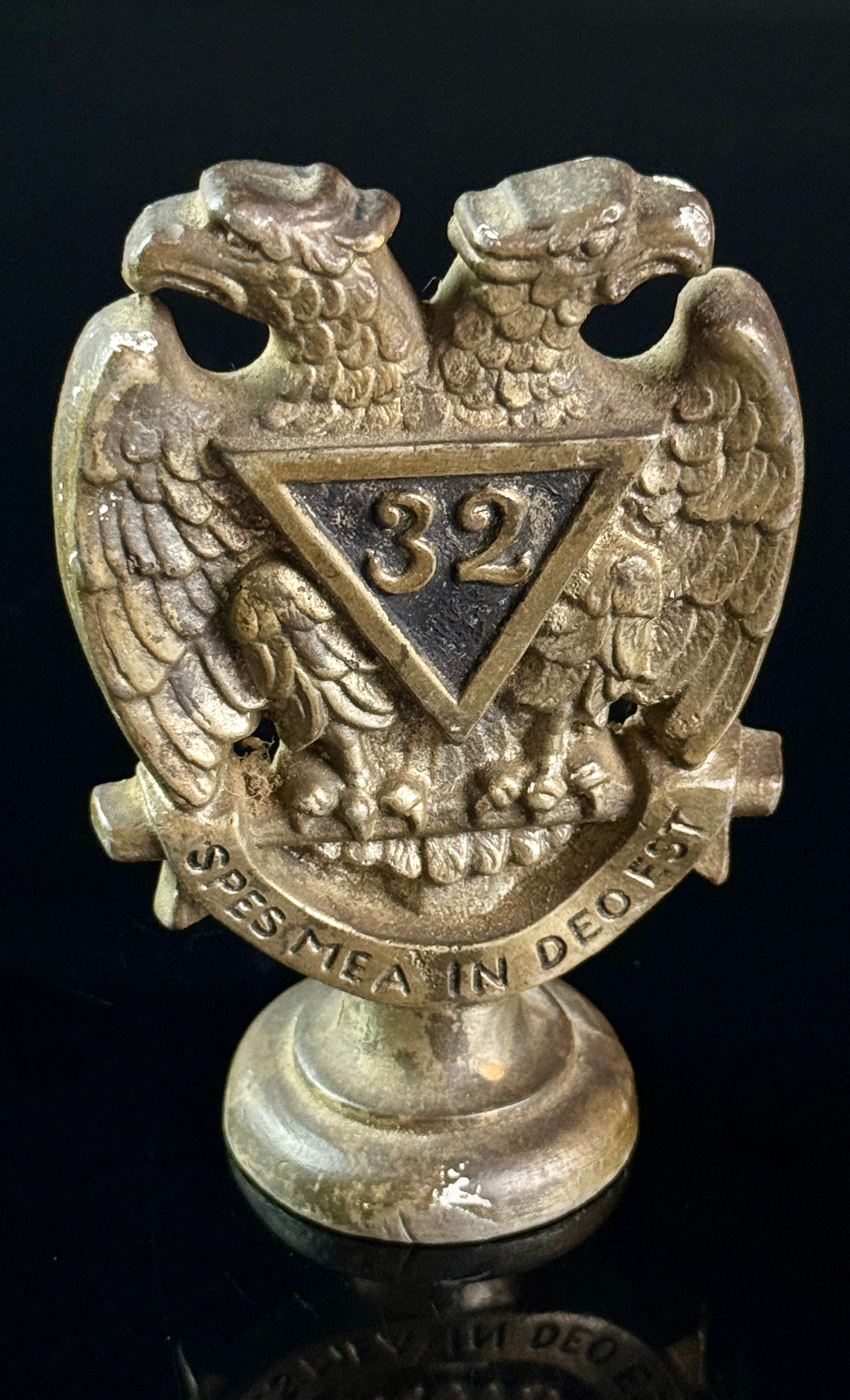 Jo. Levinson Masonic Scottish Rite 32nd Degree Double Headed Eagle Cast Metal Paperweight
