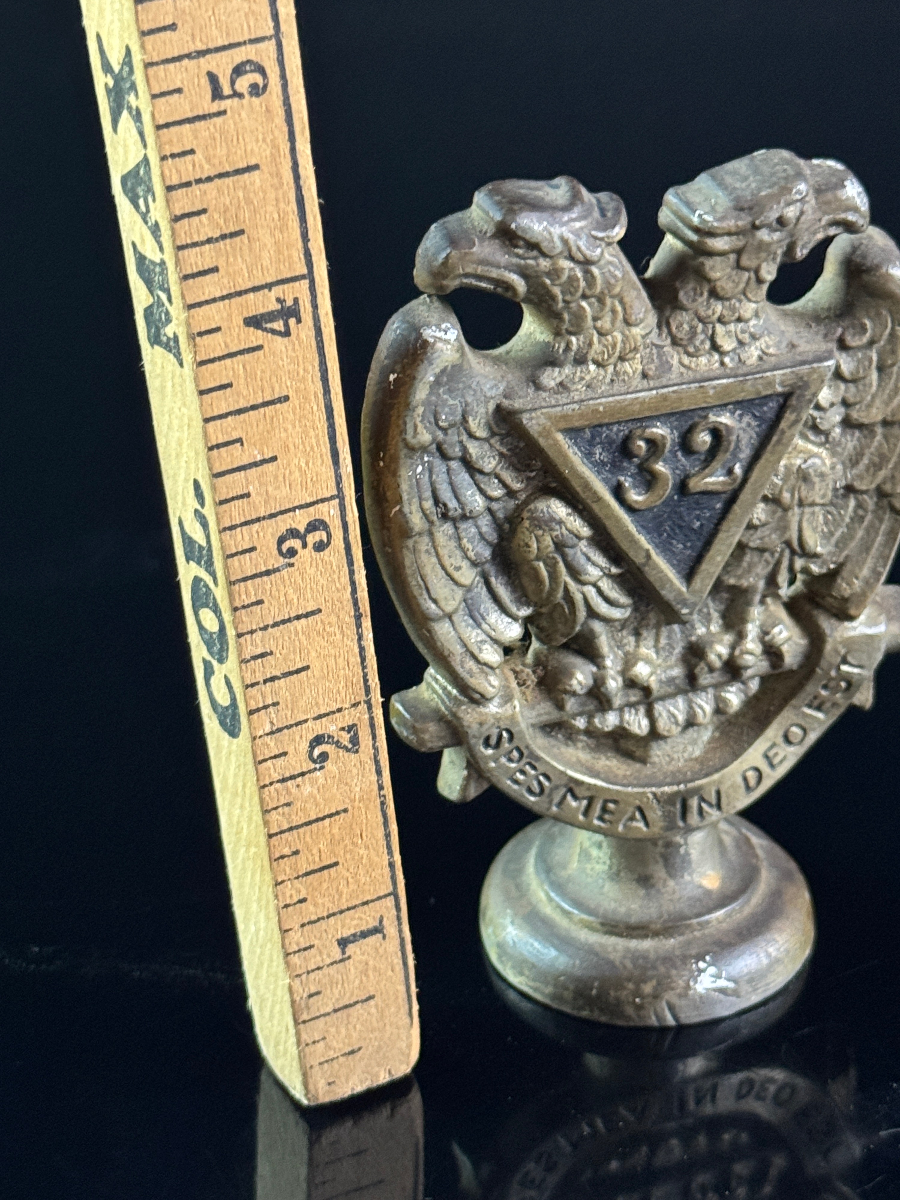 Jo. Levinson Masonic Scottish Rite 32nd Degree Double Headed Eagle Cast Metal Paperweight