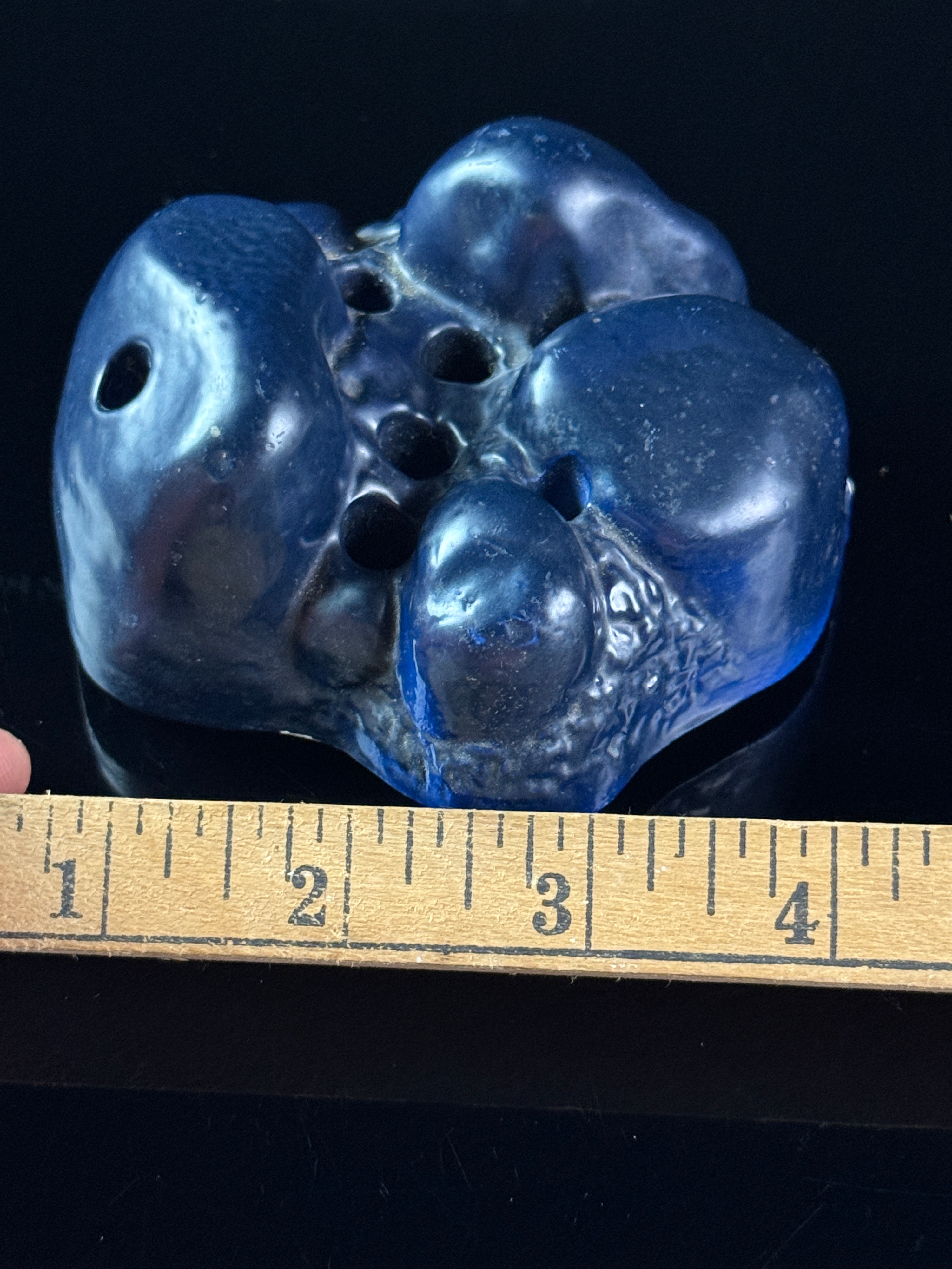 Doulton Iridescent Cobalt Blue Luster Ceramic Flower Frog