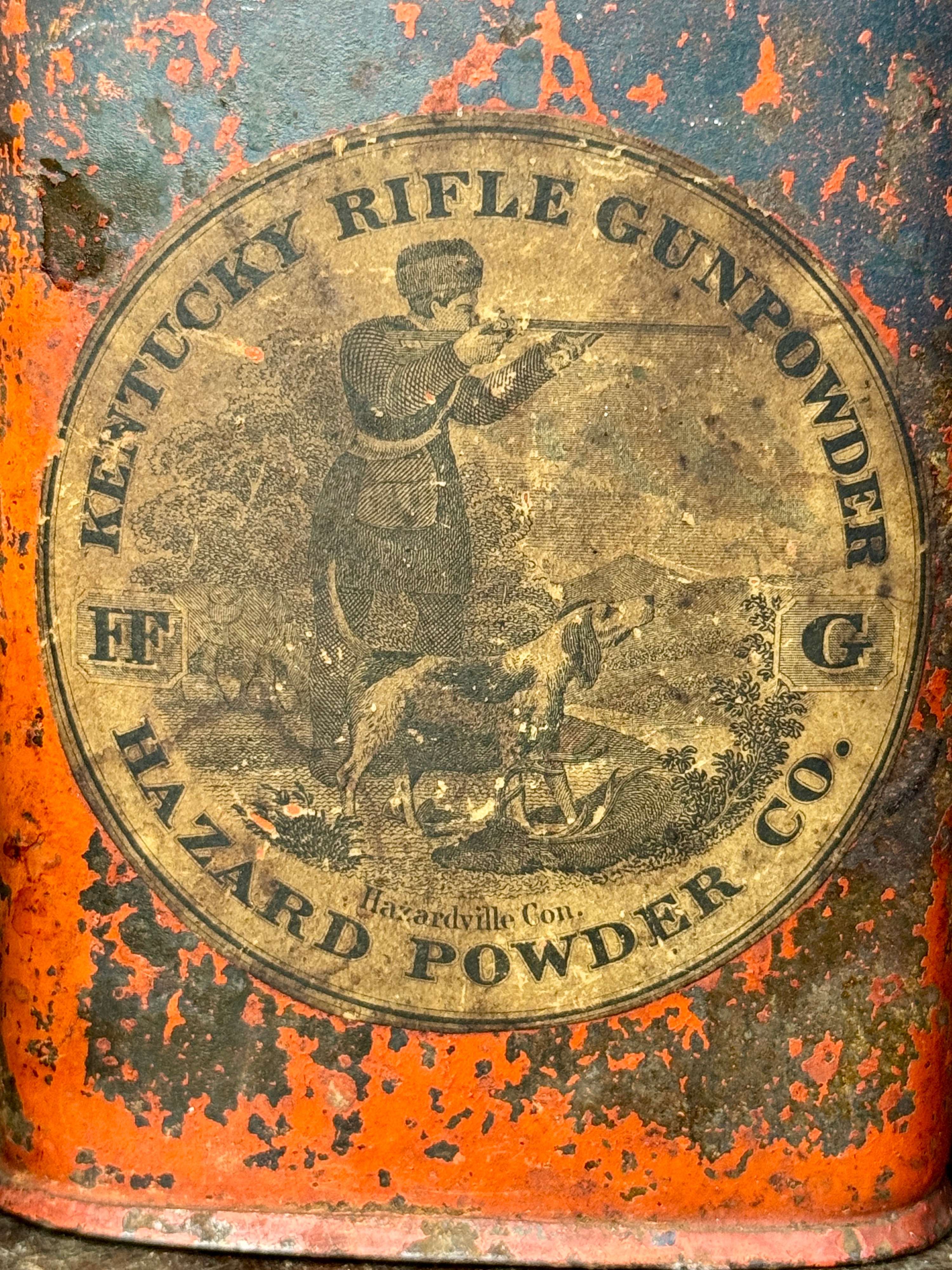 An Assortment of Antique Hazard Powder Co. and DuPont Gunpowder Tins