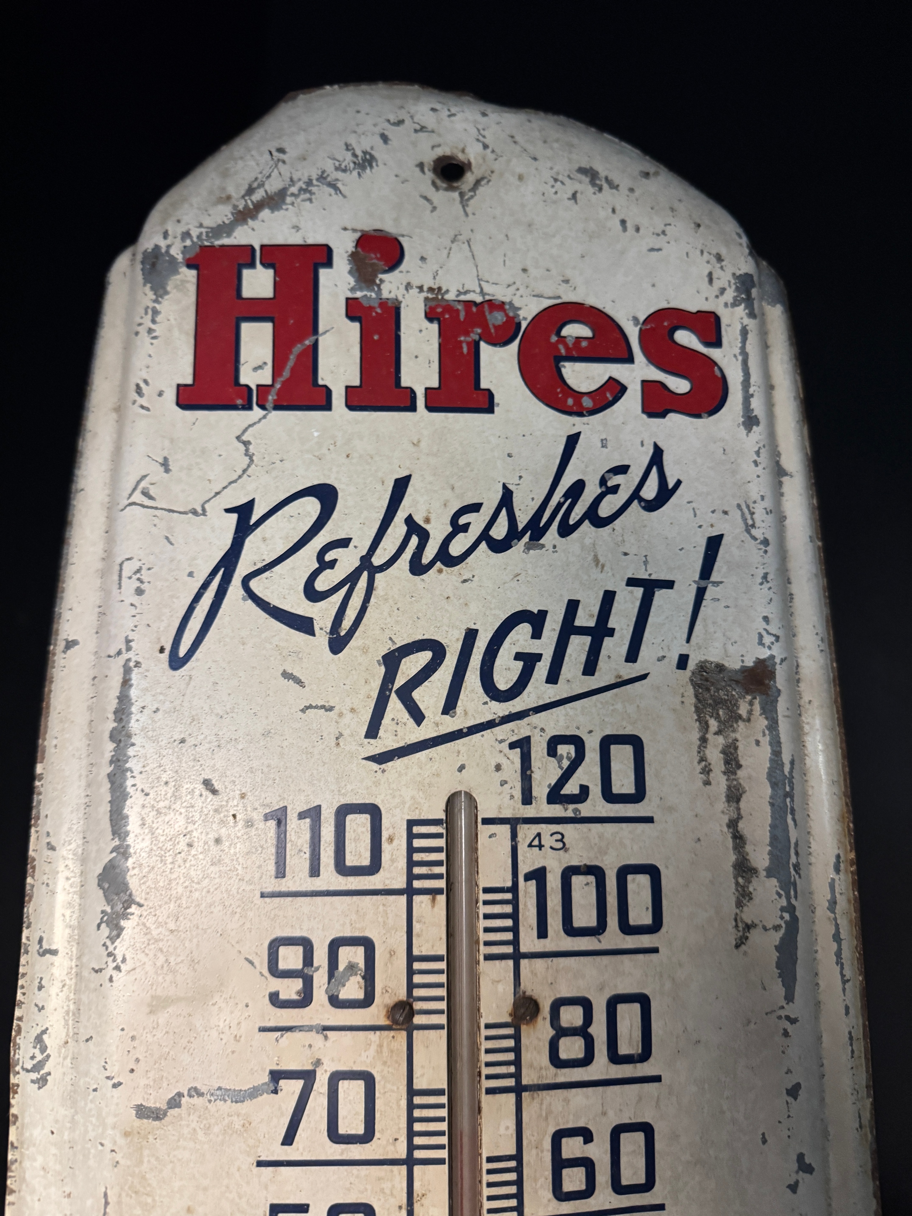 Vintage Hires Root Beer Advertising Tin Thermometer Sign