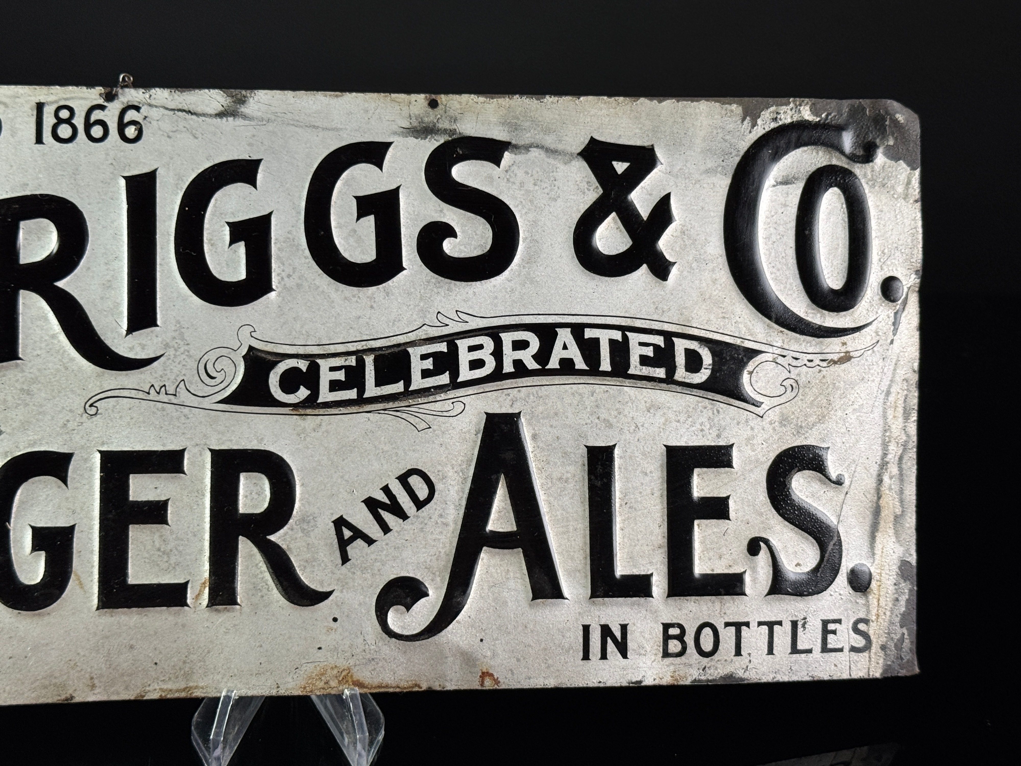Pre Prohibition T. Briggs and Co. Celebrated Lager and Ales Sign