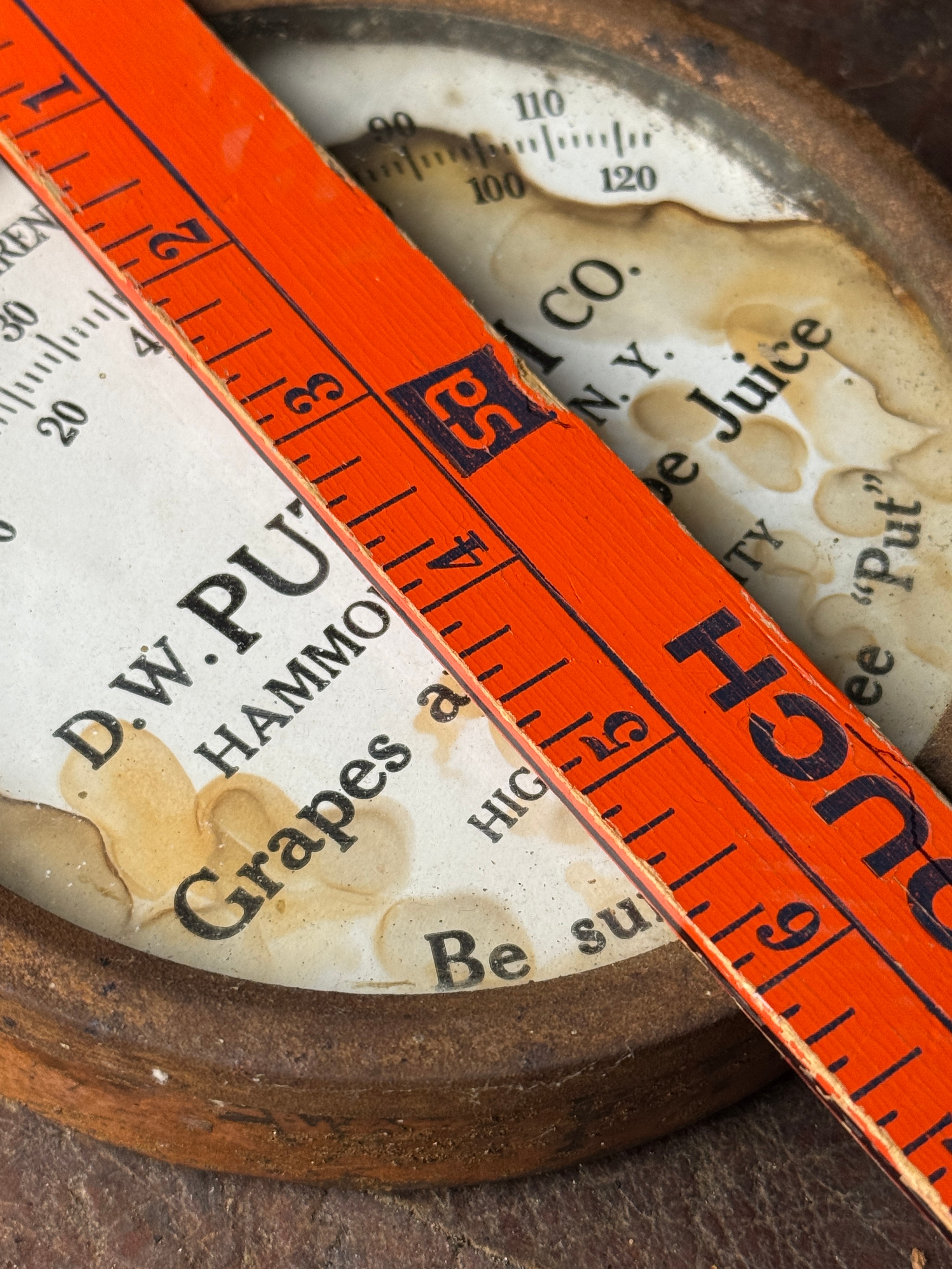 D.W. Putnam Co. Grapes and Grape Juice Advertising Thermometer Hammondsport