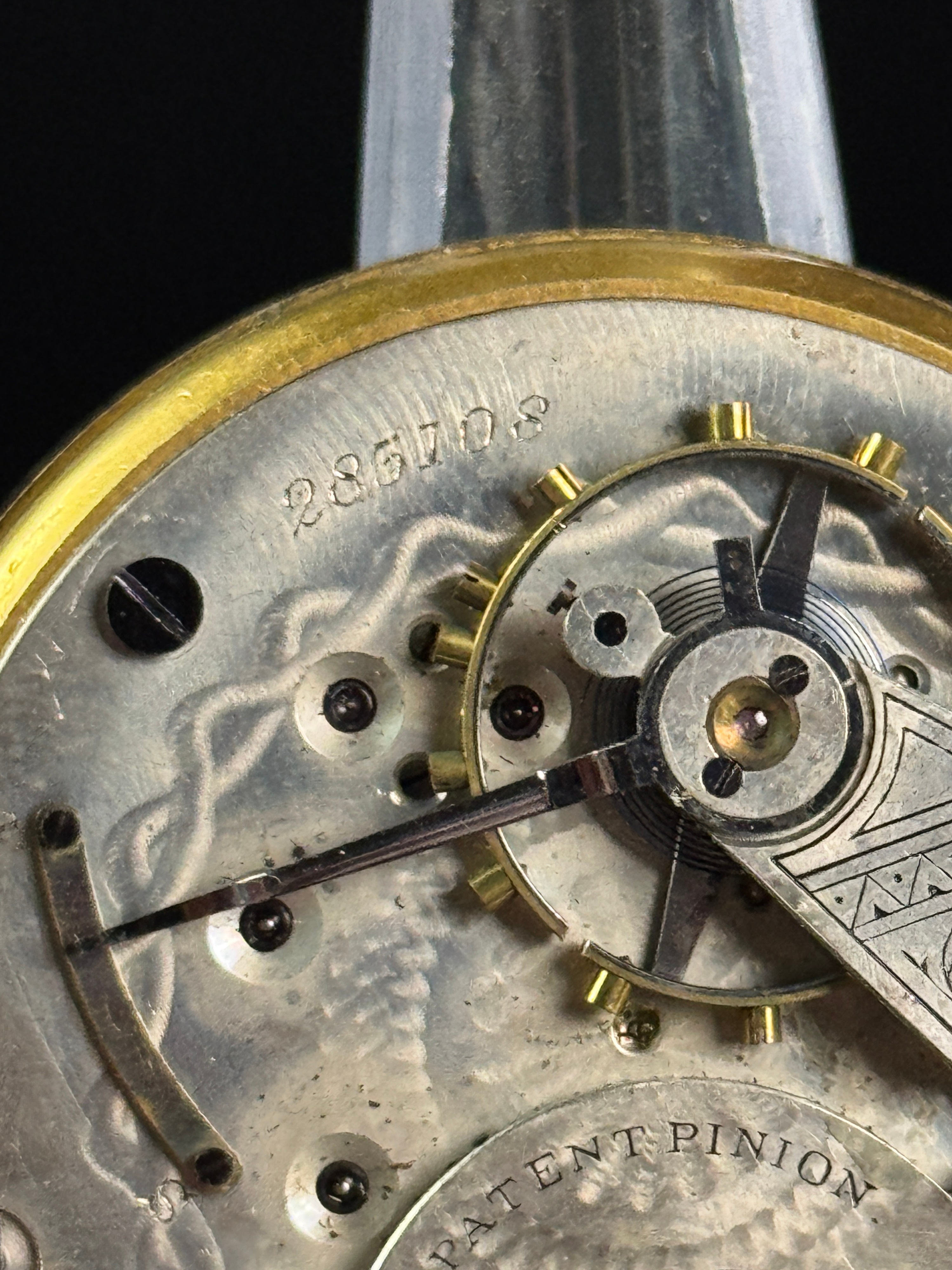 Hampden Watch Co 18-Size Gold-Filled Sidewinder Pocket Watch Runs