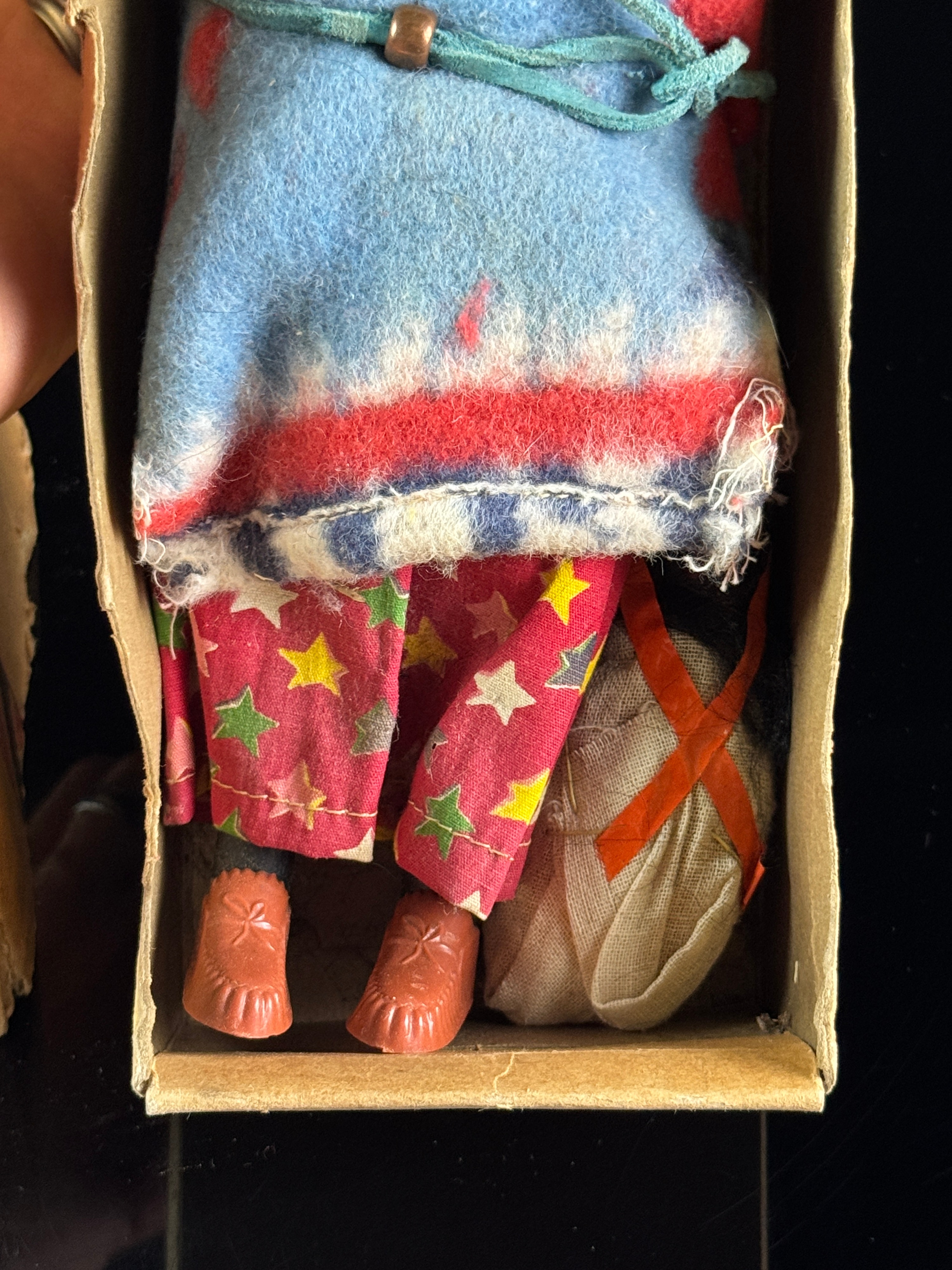 Vintage Skookum Bully Good Indian Character Doll with Original Box and Papoose