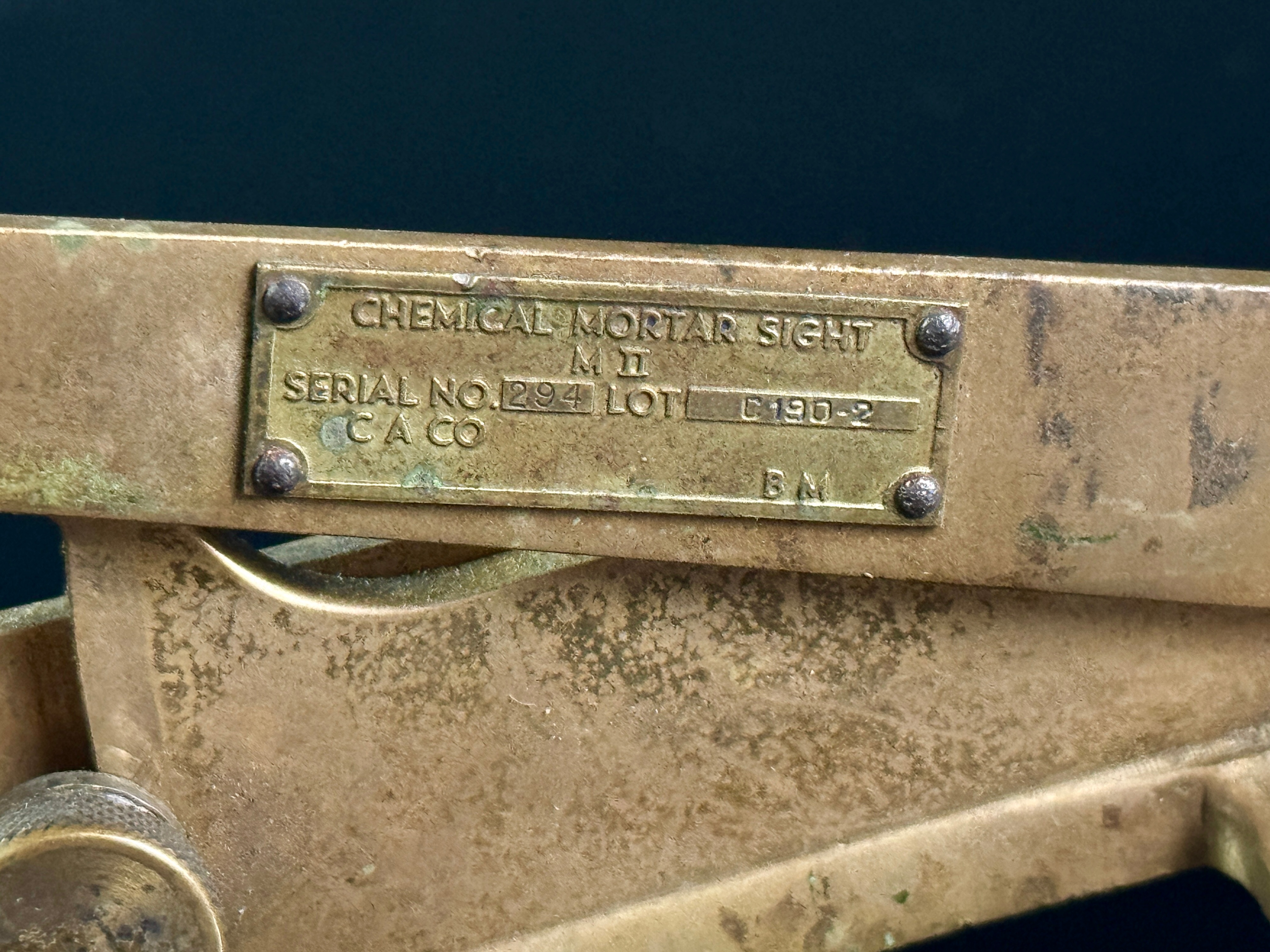 US Army WWII M2 Chemical Mortar Sight by C A CO