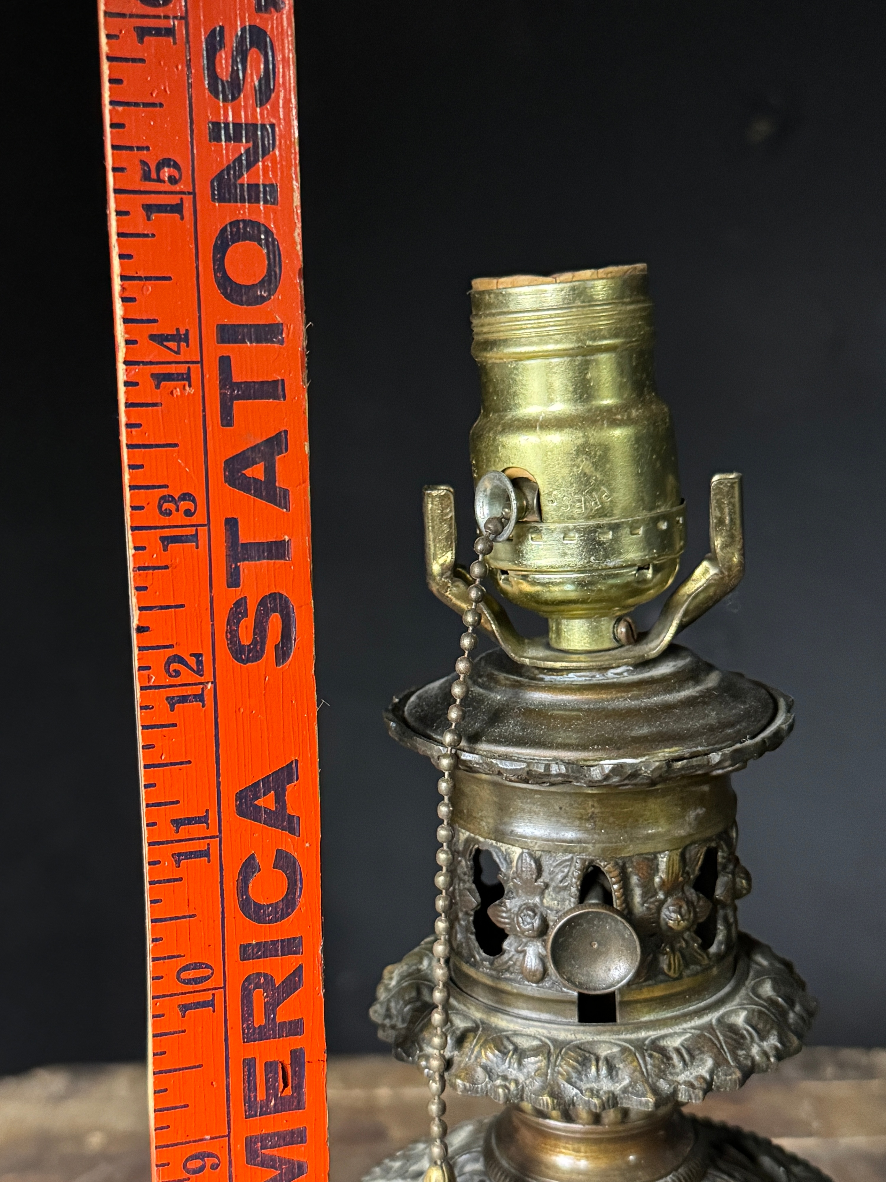 Neoclassical Style Converted Cast Metal Table Lamp Base