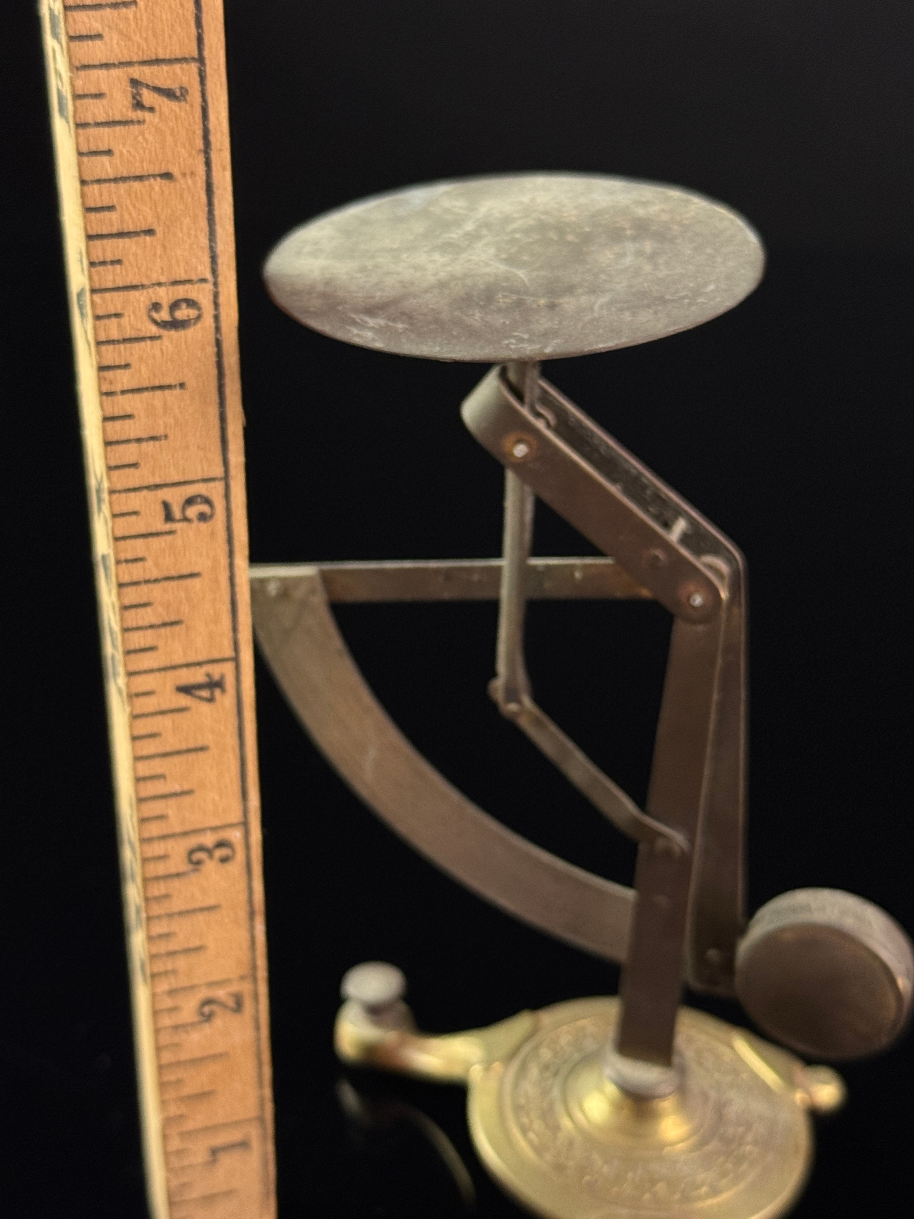 Antique French Ornate Brass Pendulum Equipoise Postal Scale