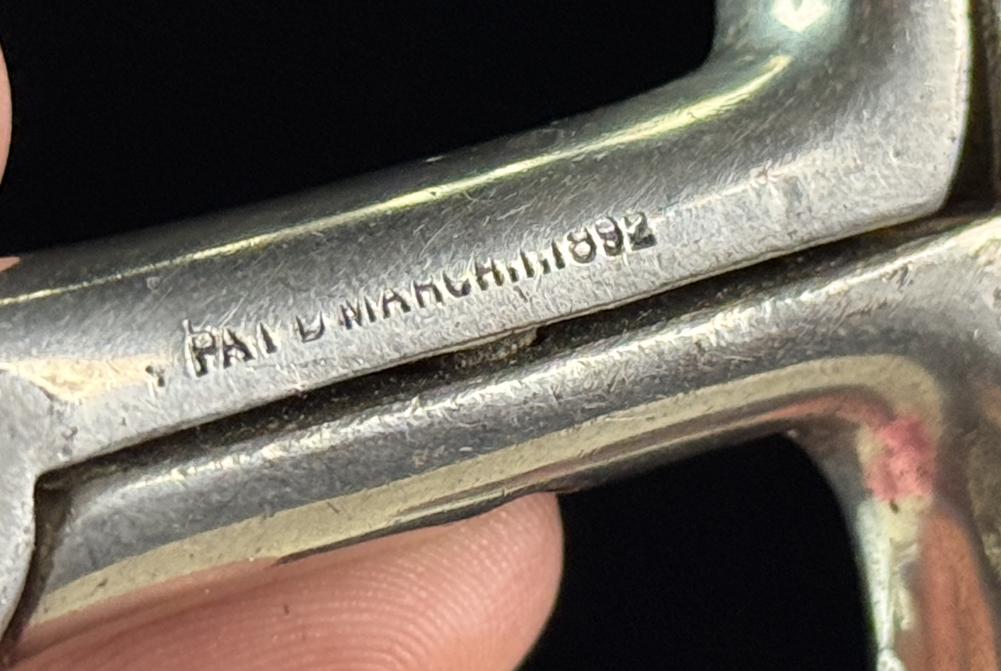 1892 Patent Nickel-Plated Iron Claw Handcuff