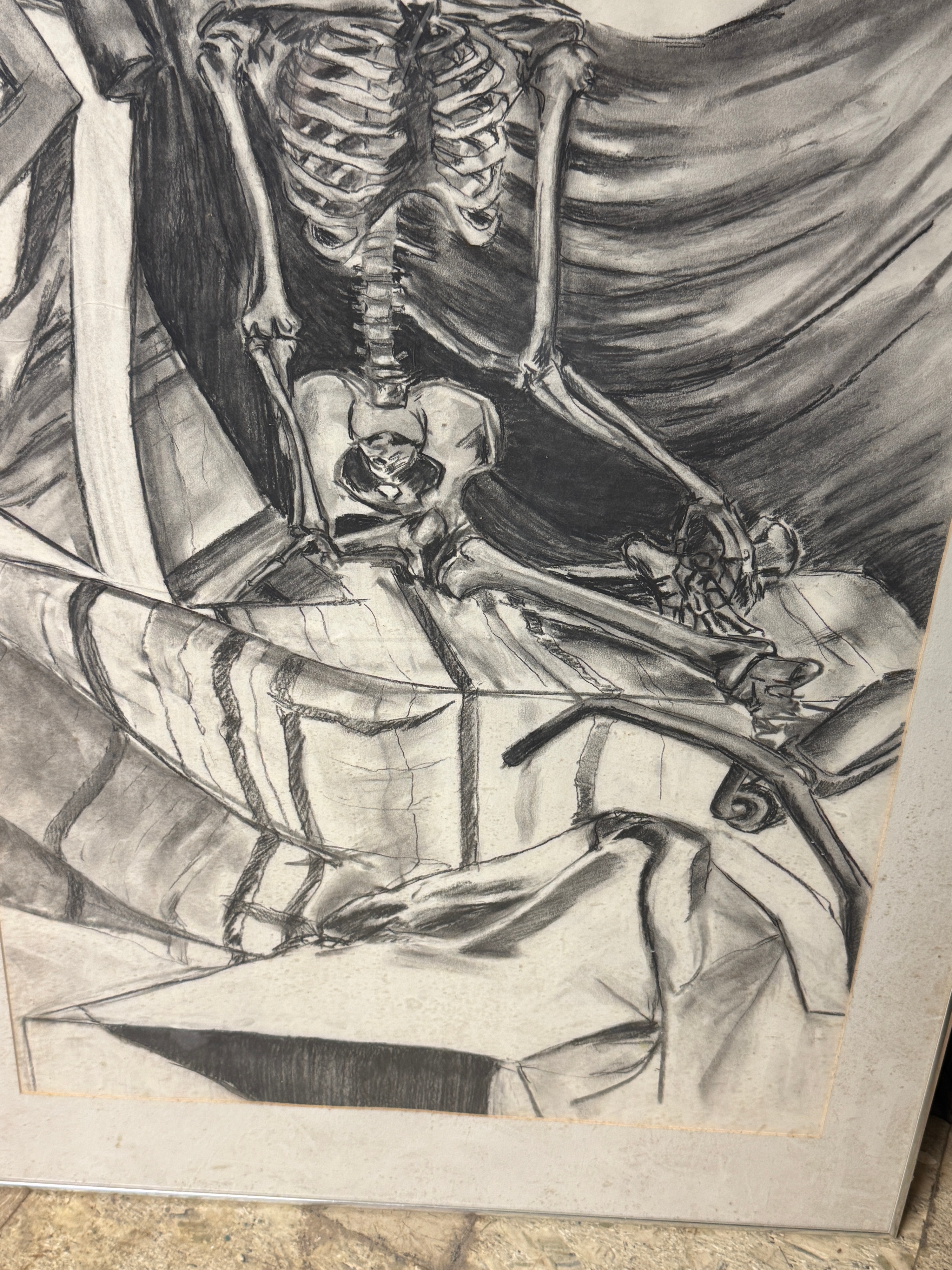 Dale L. Jackson Charcoal Drawing, The King is Still on His Throne