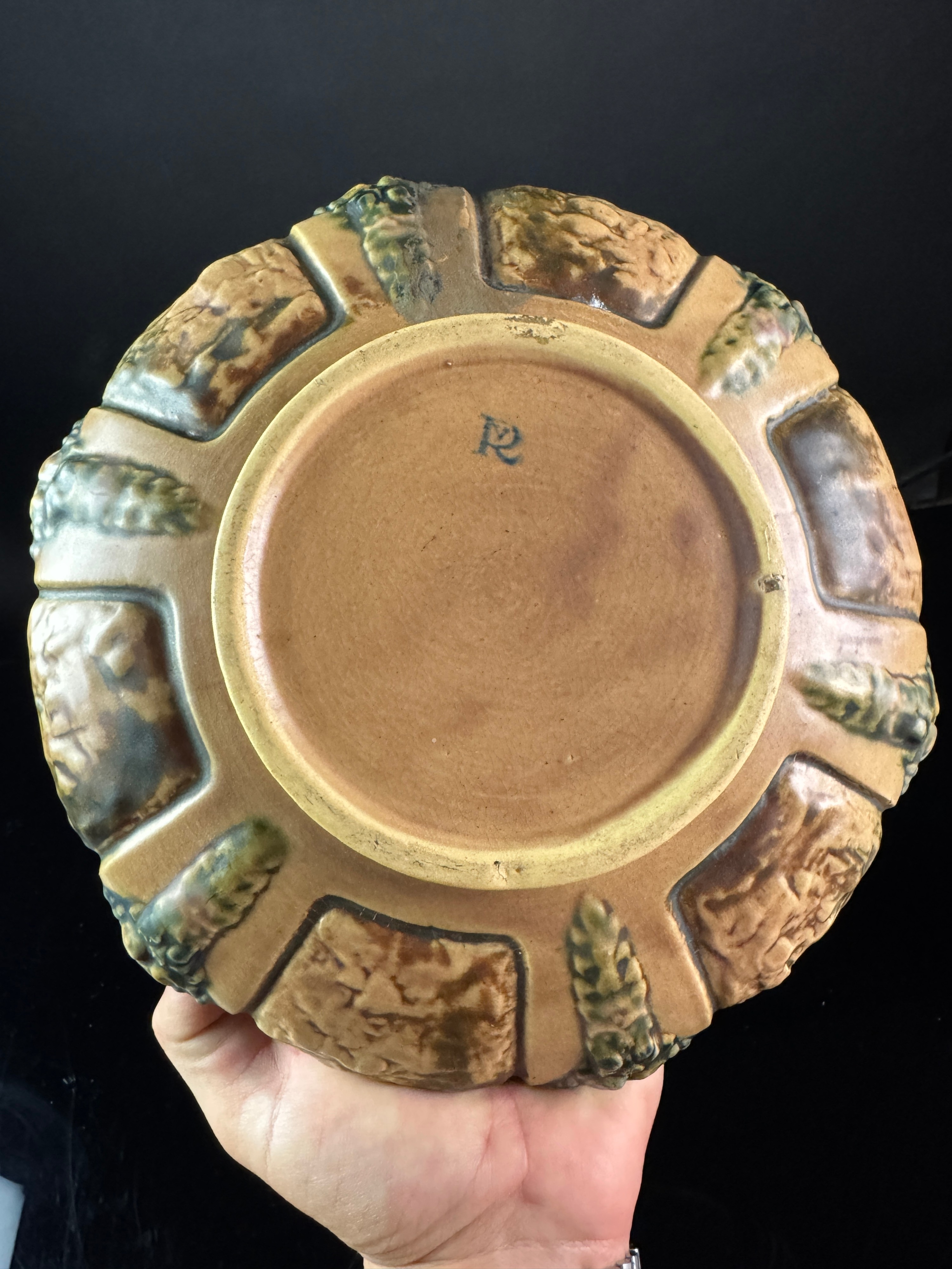 Roseville Florentine Pattern Earthenware Centerpiece Bowl