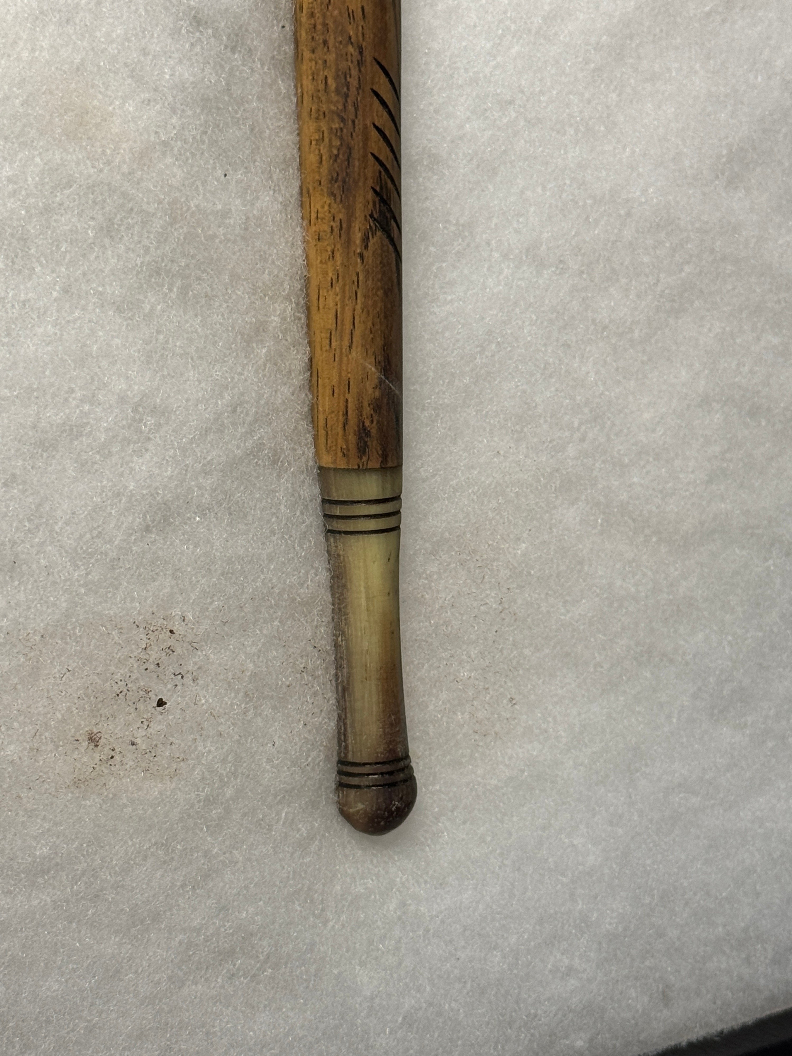 Spiked Tomahawk with Carved Wooden Haft and Bone Butt Cap