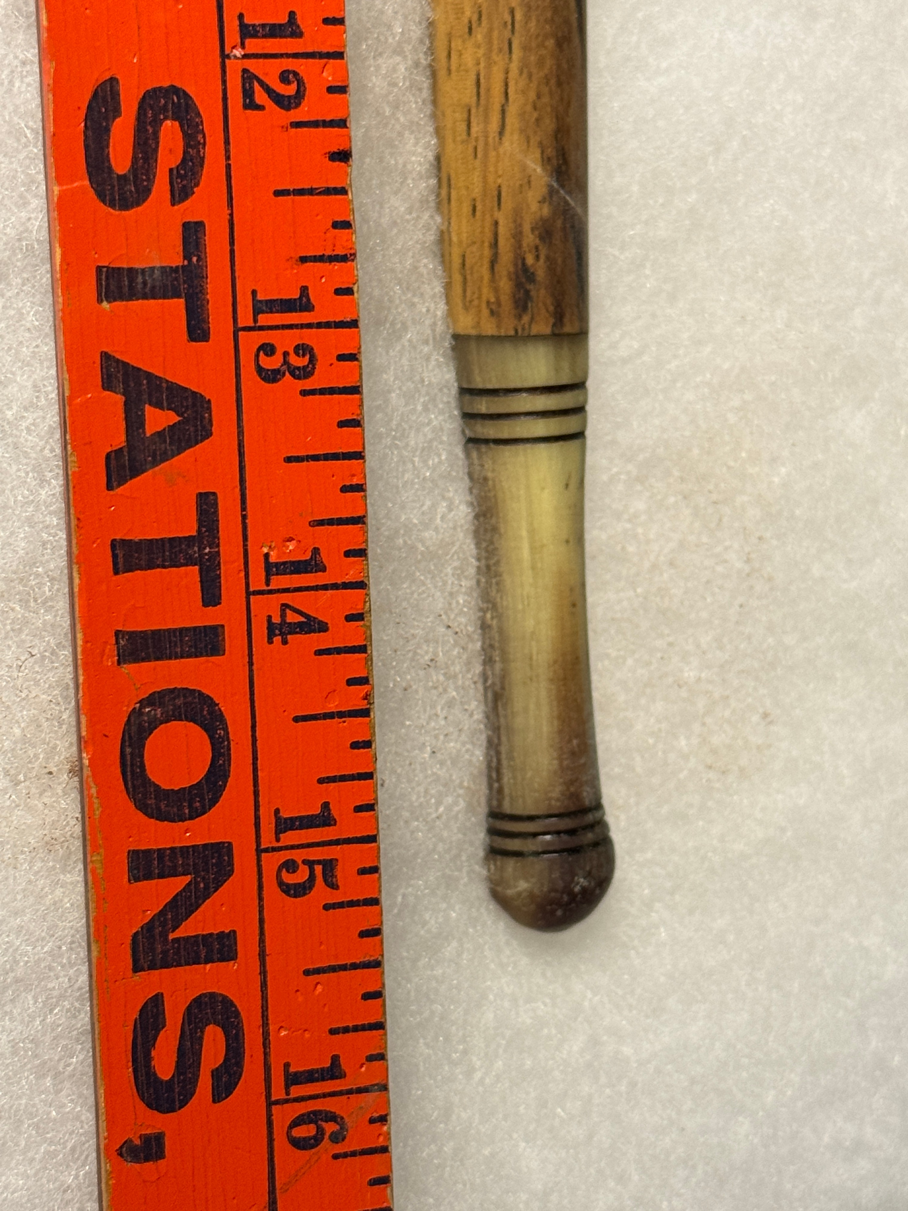 Spiked Tomahawk with Carved Wooden Haft and Bone Butt Cap