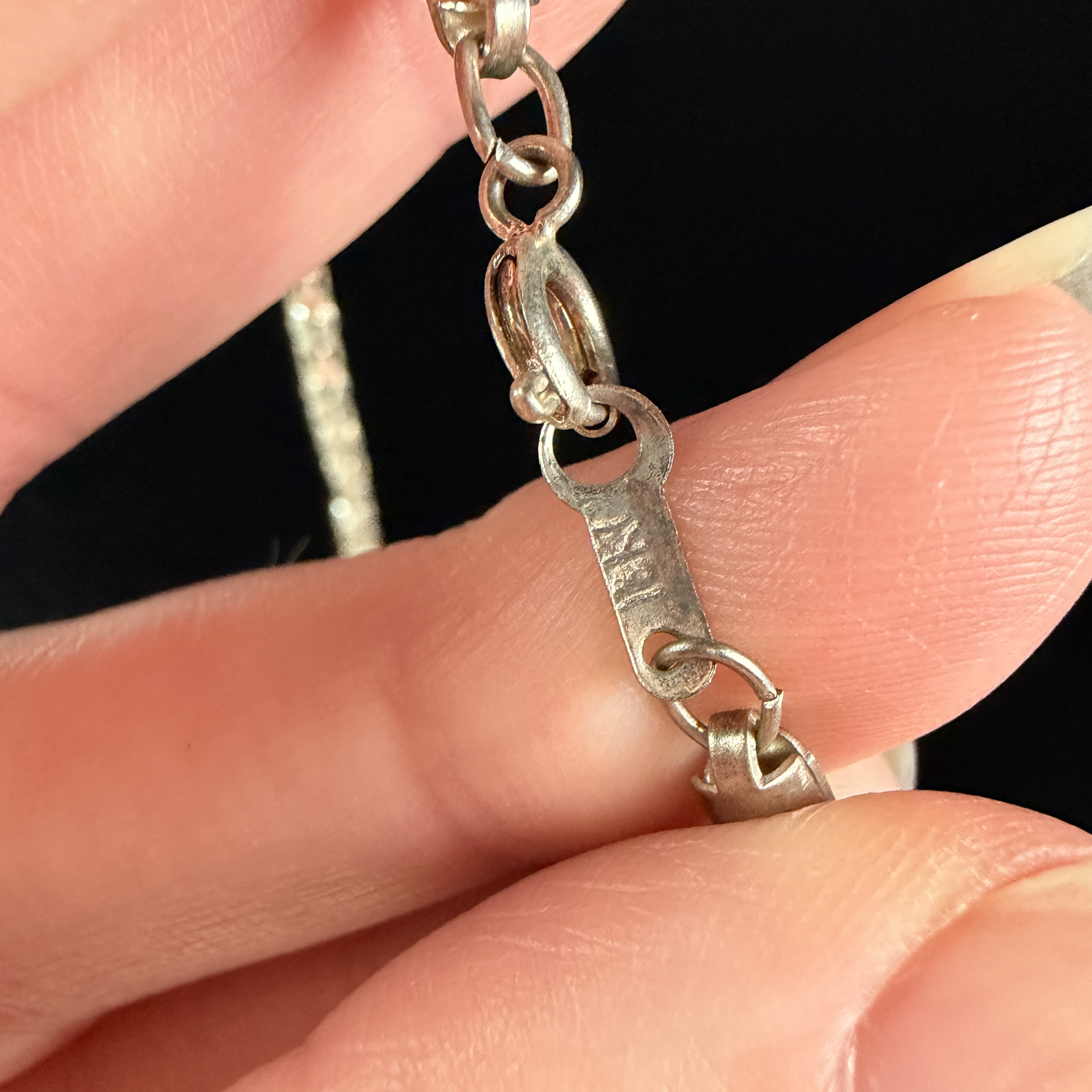 Sterling Silver and 14 Karat Gold-Filled Necklace with Rough-Cut Heart-Shaped Blue Stone Pendant