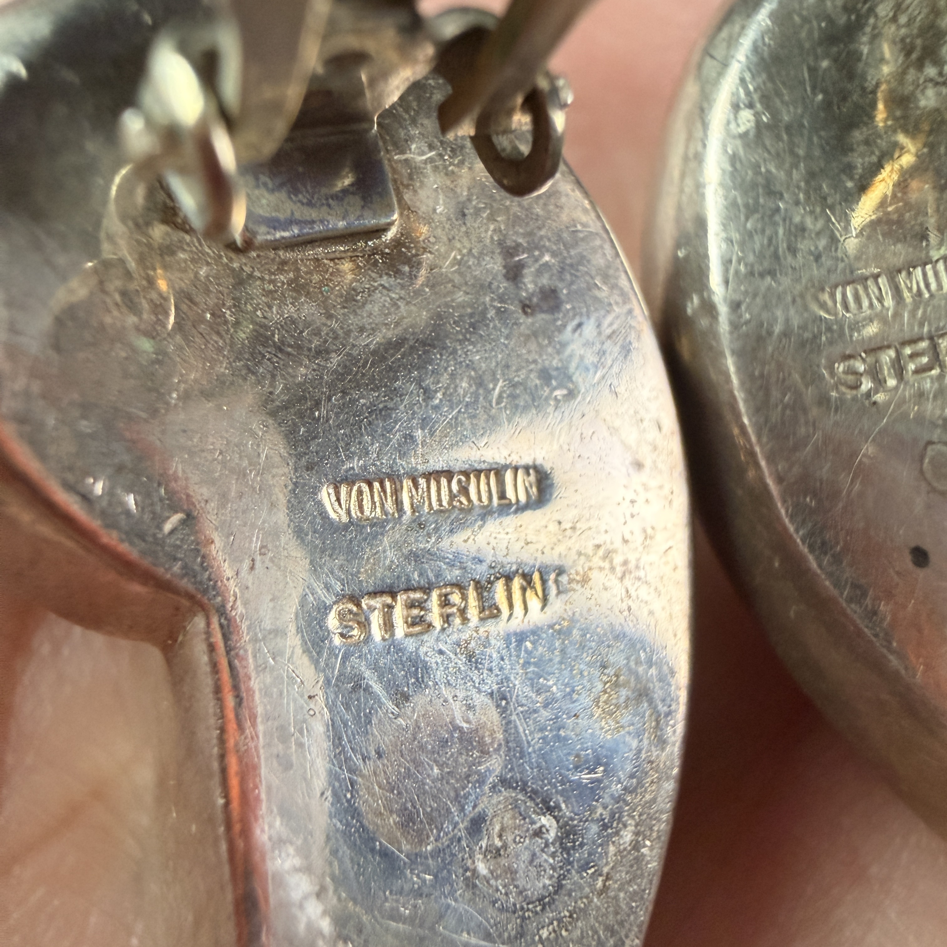 A Pair of Von Musulin Sterling Silver Modernist Clip-On Earrings