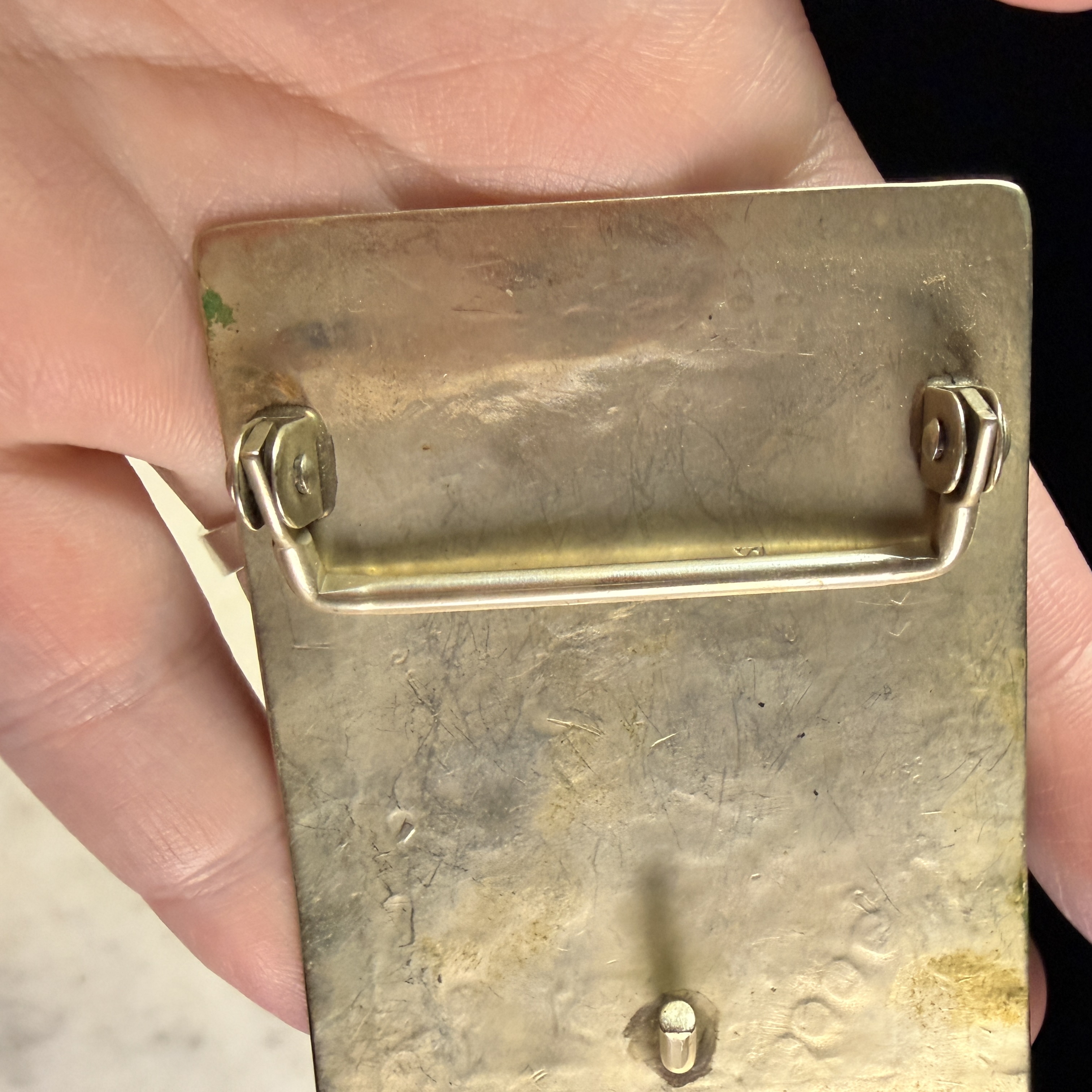 Navajo Sterling Silver and Turquoise Bison Belt Buckle