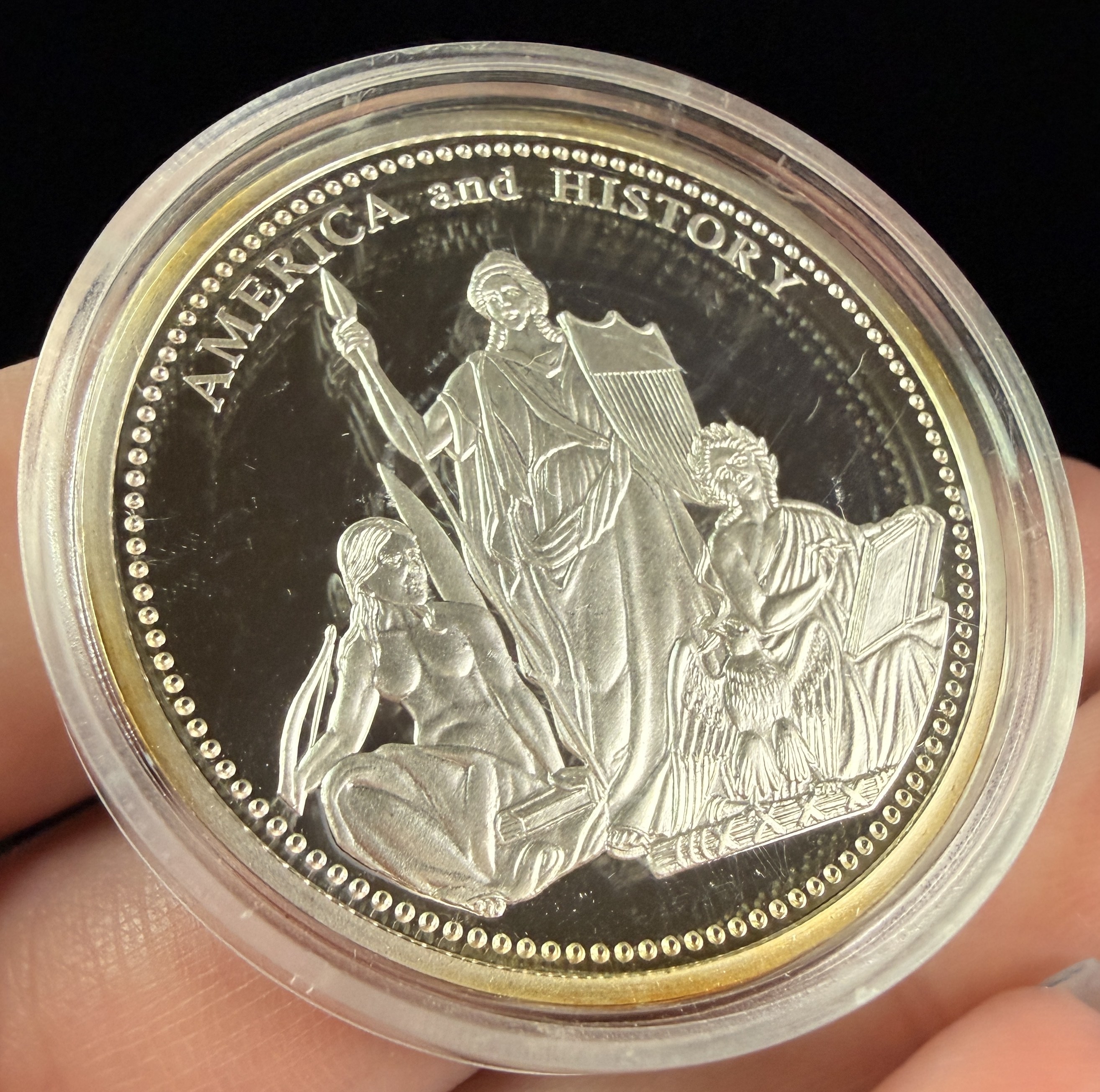 US Silver Commemorative Bullion Round, America and History