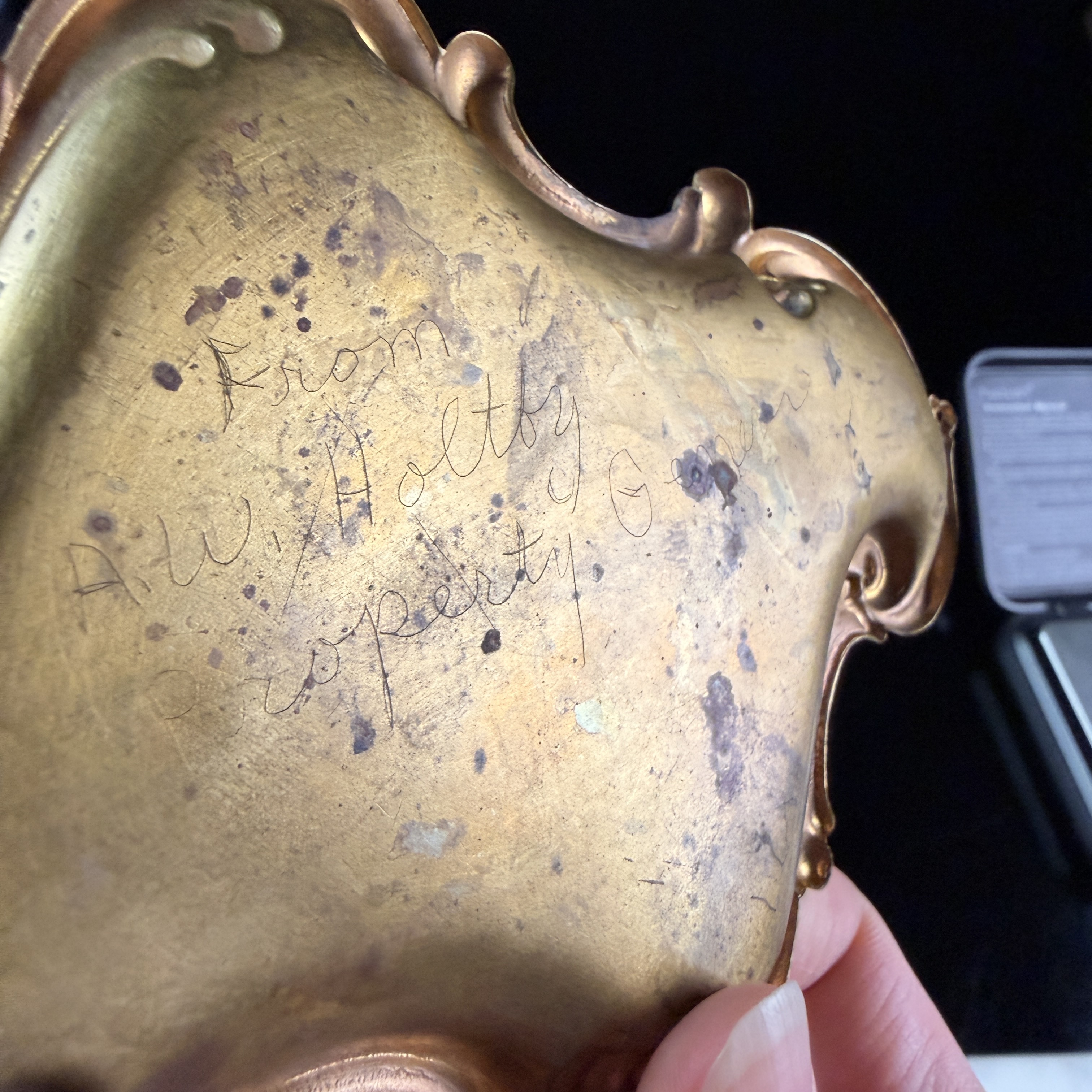 Art Nouveau Gilt Brass 1901 Pan-American Exposition Buffalo Souvenir Tray