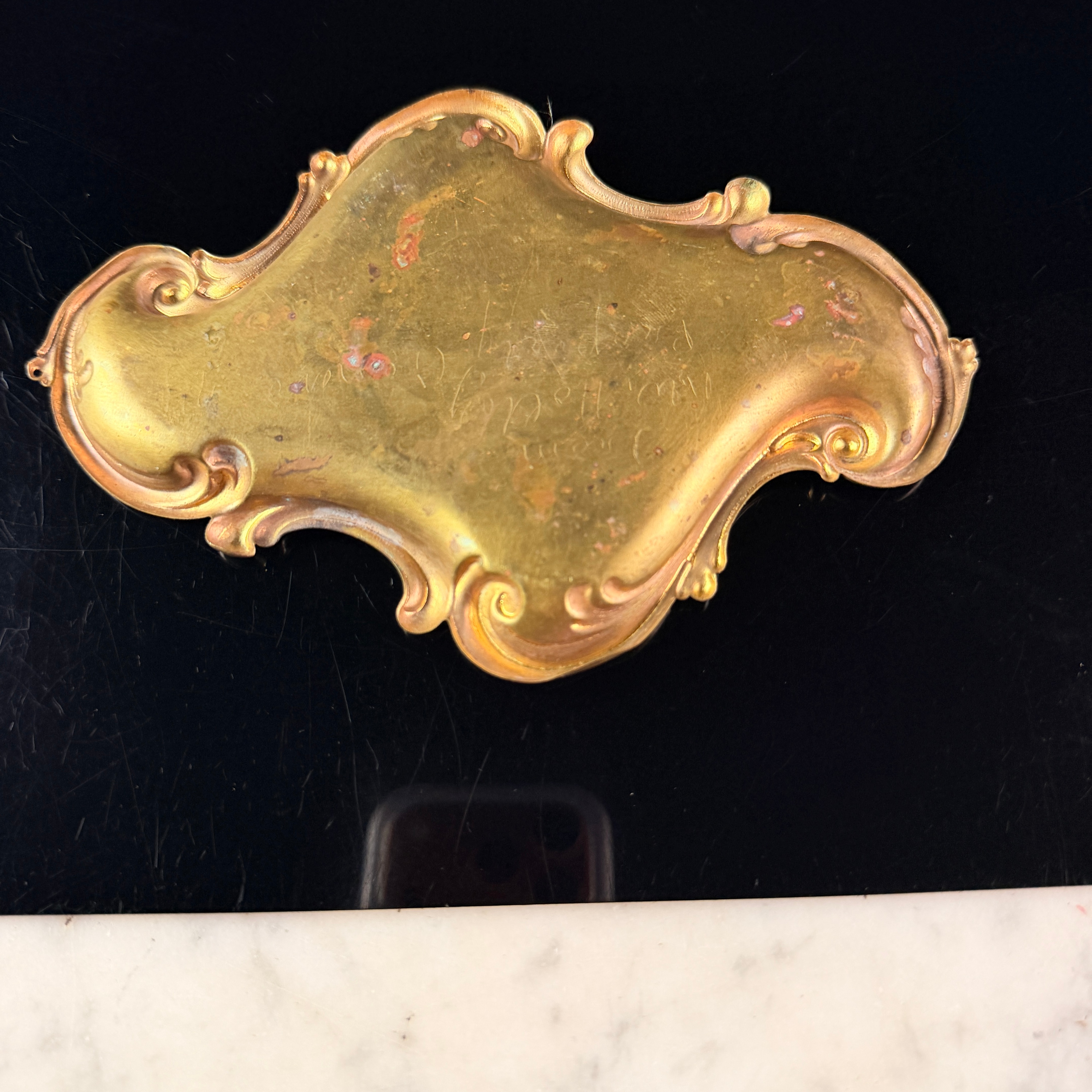 Art Nouveau Gilt Brass 1901 Pan-American Exposition Buffalo Souvenir Tray