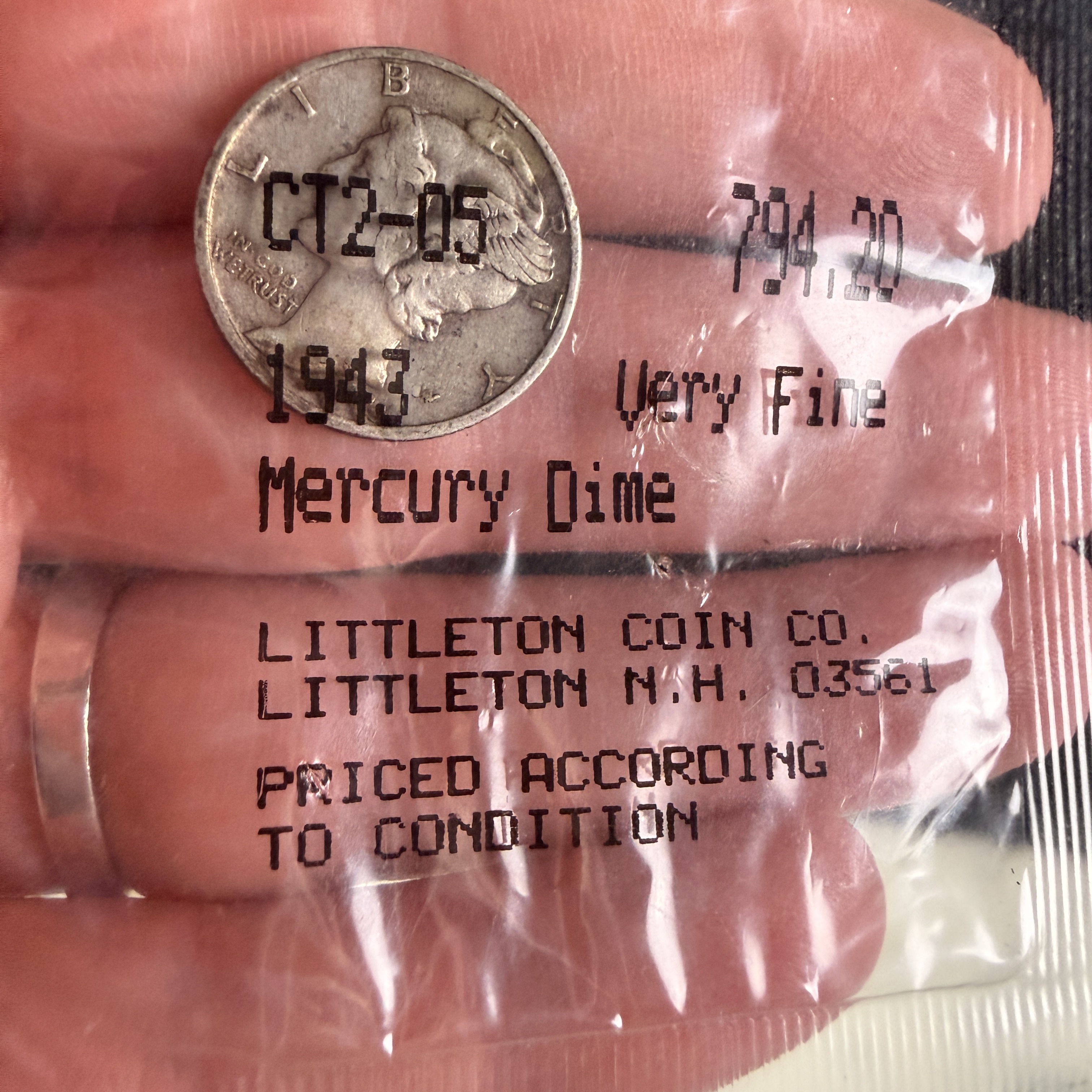 A Group of US Silver Roosevelt and Mercury Dimes from Littleton Coin Co.