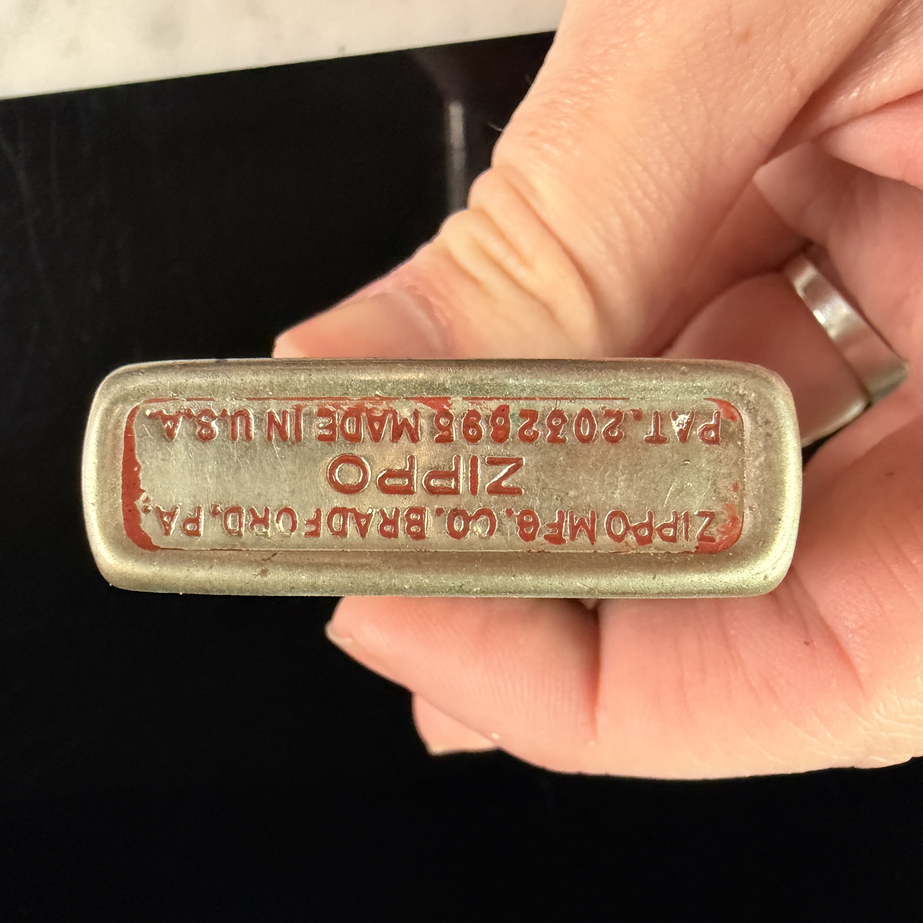Vintage Zippo Windproof Pocket Lighter with Patent 2032695