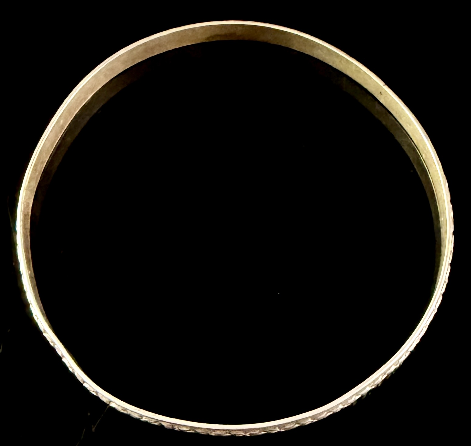 Vintage Sterling Silver Floral Relief Bangle Bracelet