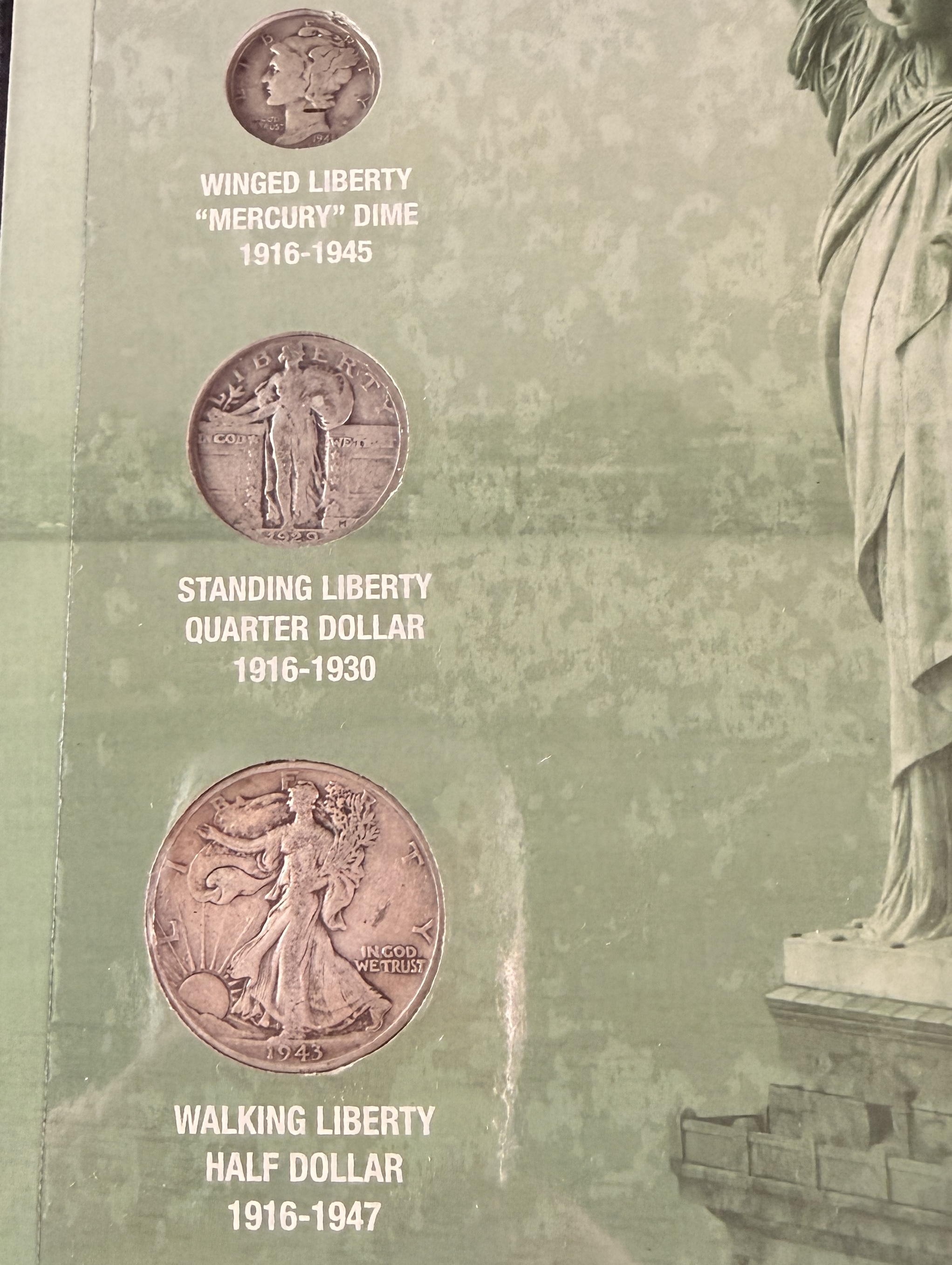 Three US 90% Silver Coins, "Liberty Collection" Commemorative Set Detailed Description: A commemorative coin set titled "Liberty Collection"