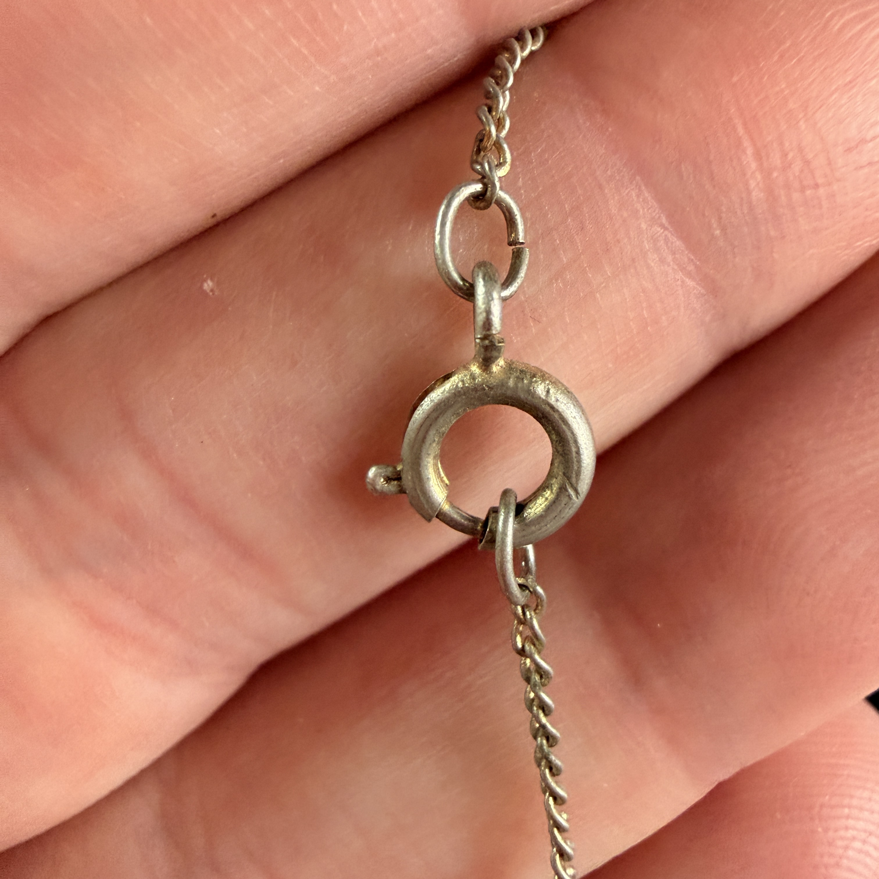 Vintage Italian Micro Mosaic Teardrop Pendant Necklace
