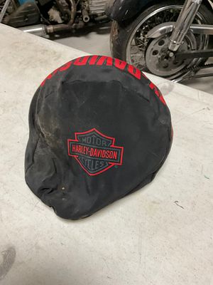 A Trio of Harley-Davidson Motorcycle Items Including a Half-Helmet Branded Bag and Leather Gloves. 