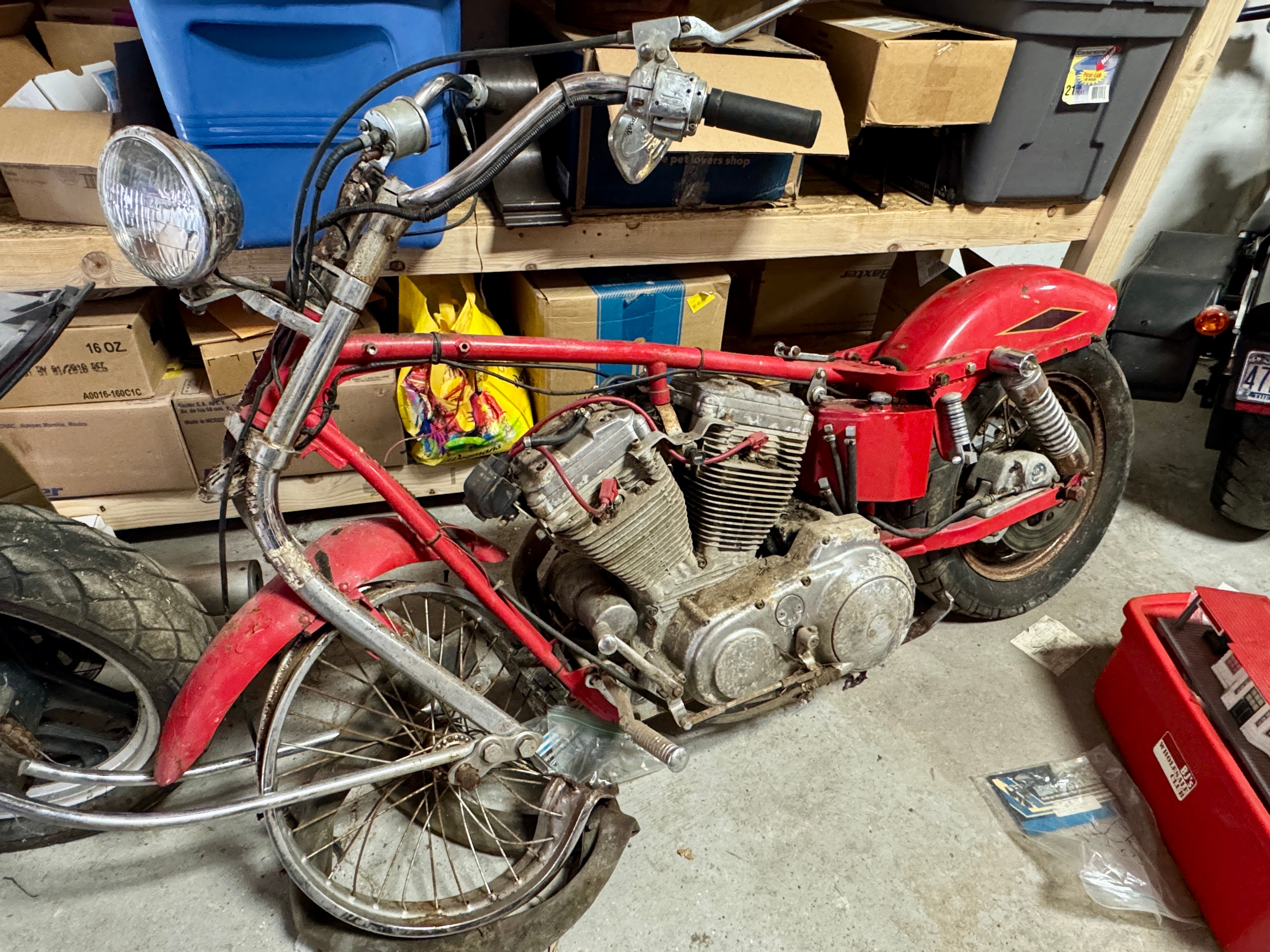 Custom Chopper Motorcycle with Harley-Davidson Evolution Engine