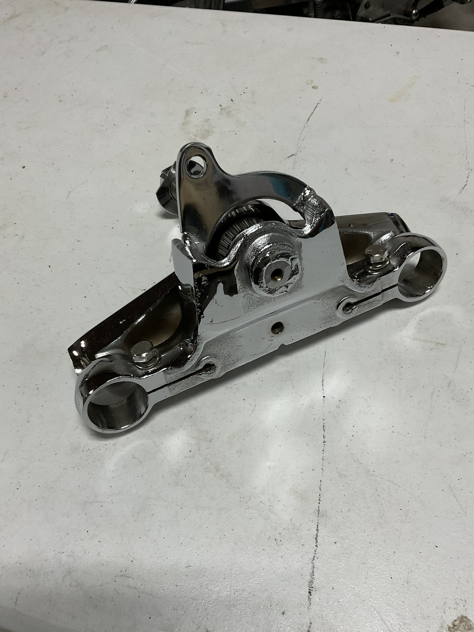 Motorcycle Chrome Wide Glide Style Triple Tree Assembly