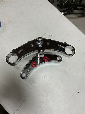 Chrome Billet Motorcycle Triple Tree Set for Harley-Davidson Wide Glide. A set of chrome billet 