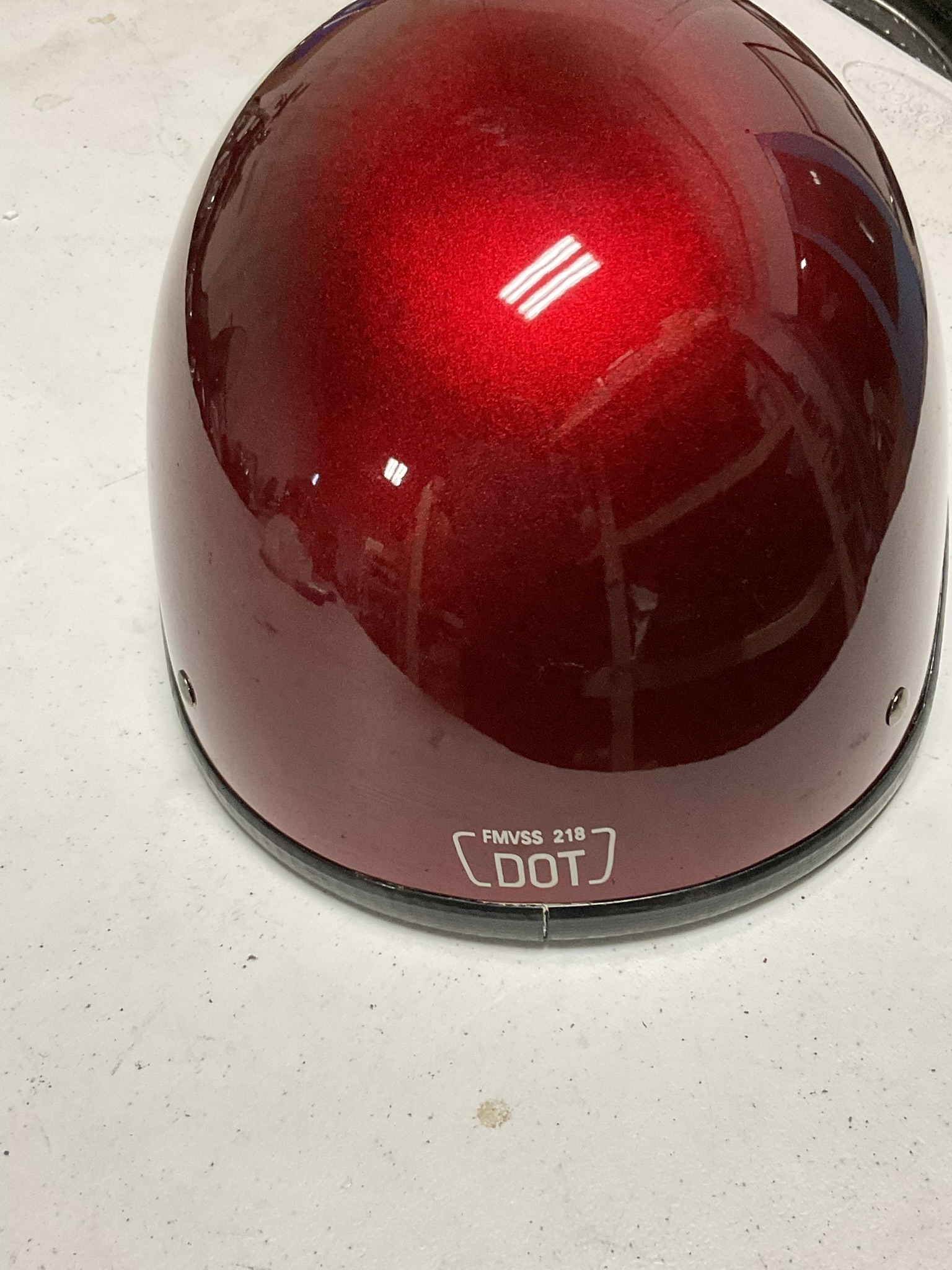 Large Metallic Red Flake Motorcycle Half Shell Helmet