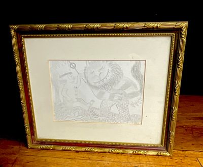 20th Century American School, Framed Graphite Drawing of Where the Wild Things Are. American 
