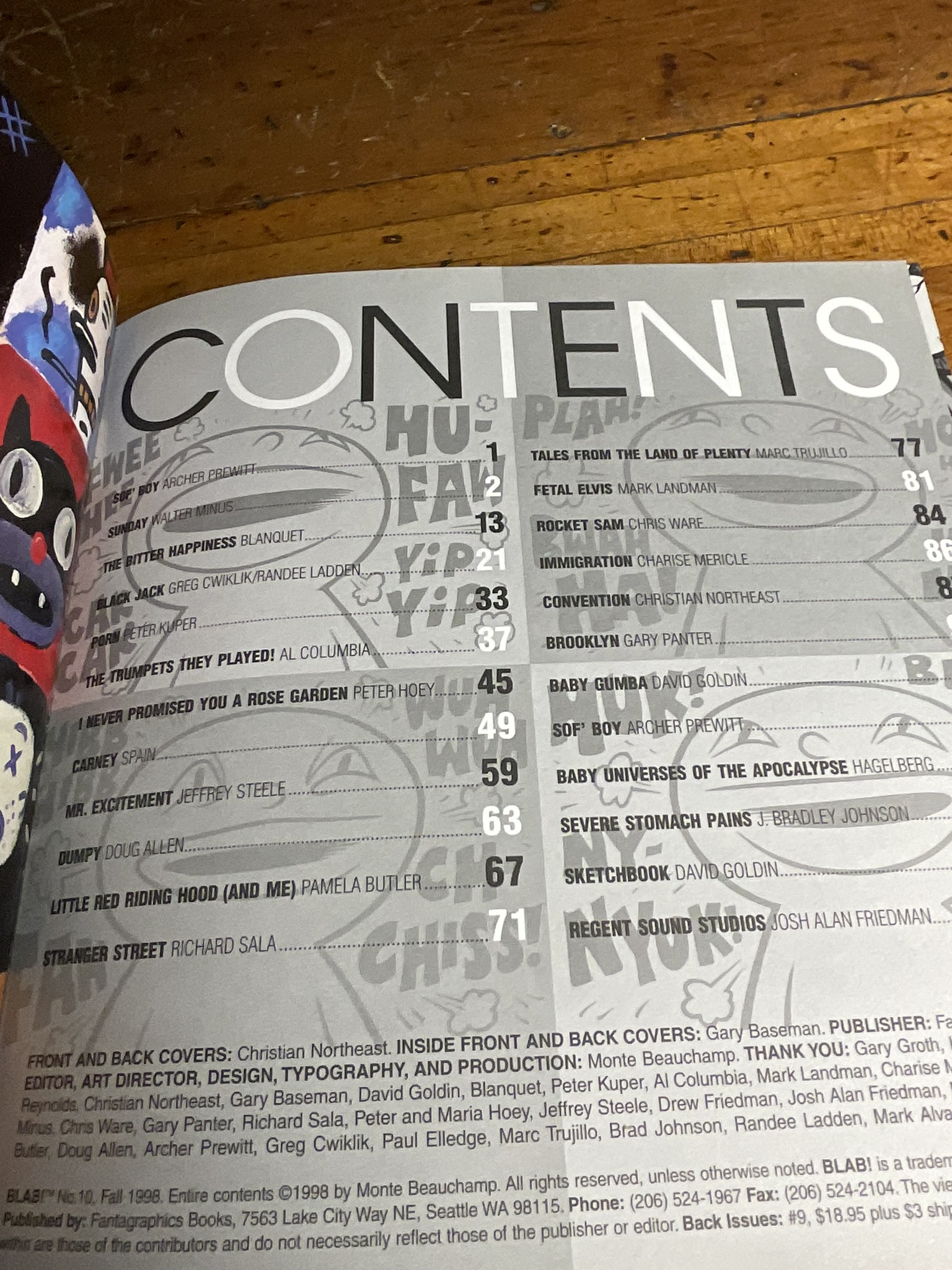 1998 Blab! Number 10 Fantagraphics Books Anthology