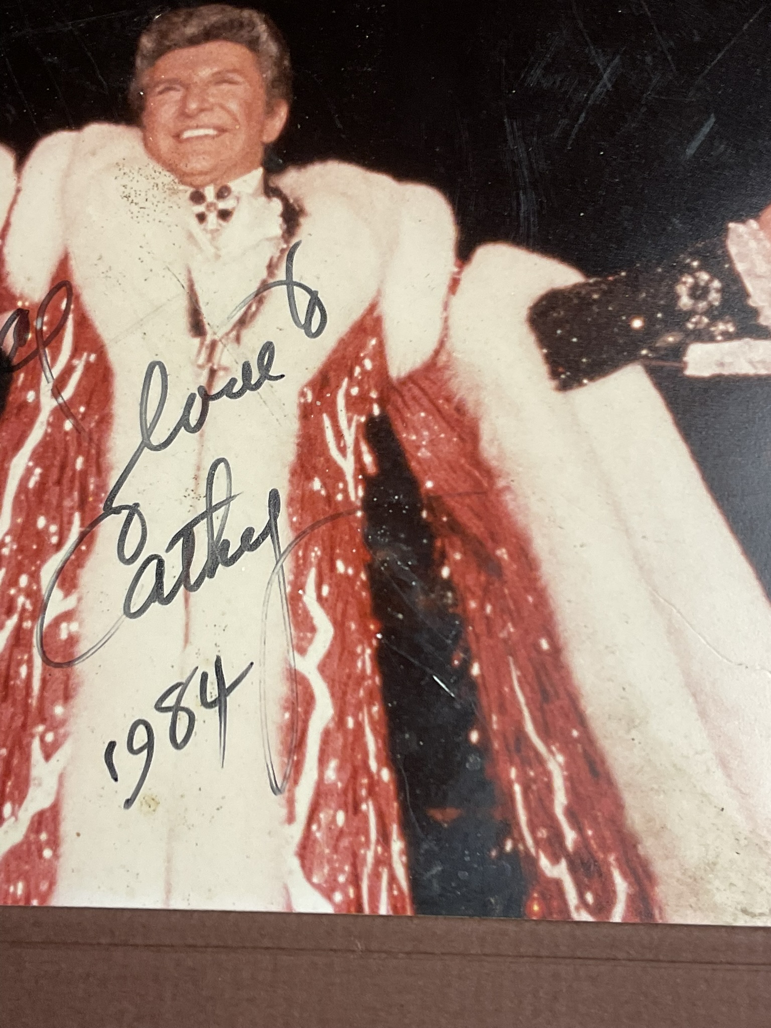 Liberace Autographed Stage Portrait Dated 1984