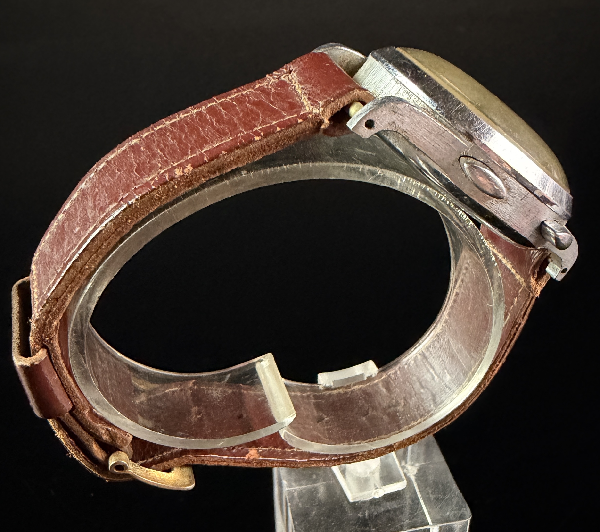 Vintage Chrome Plated Single Button Chronograph Wristwatch