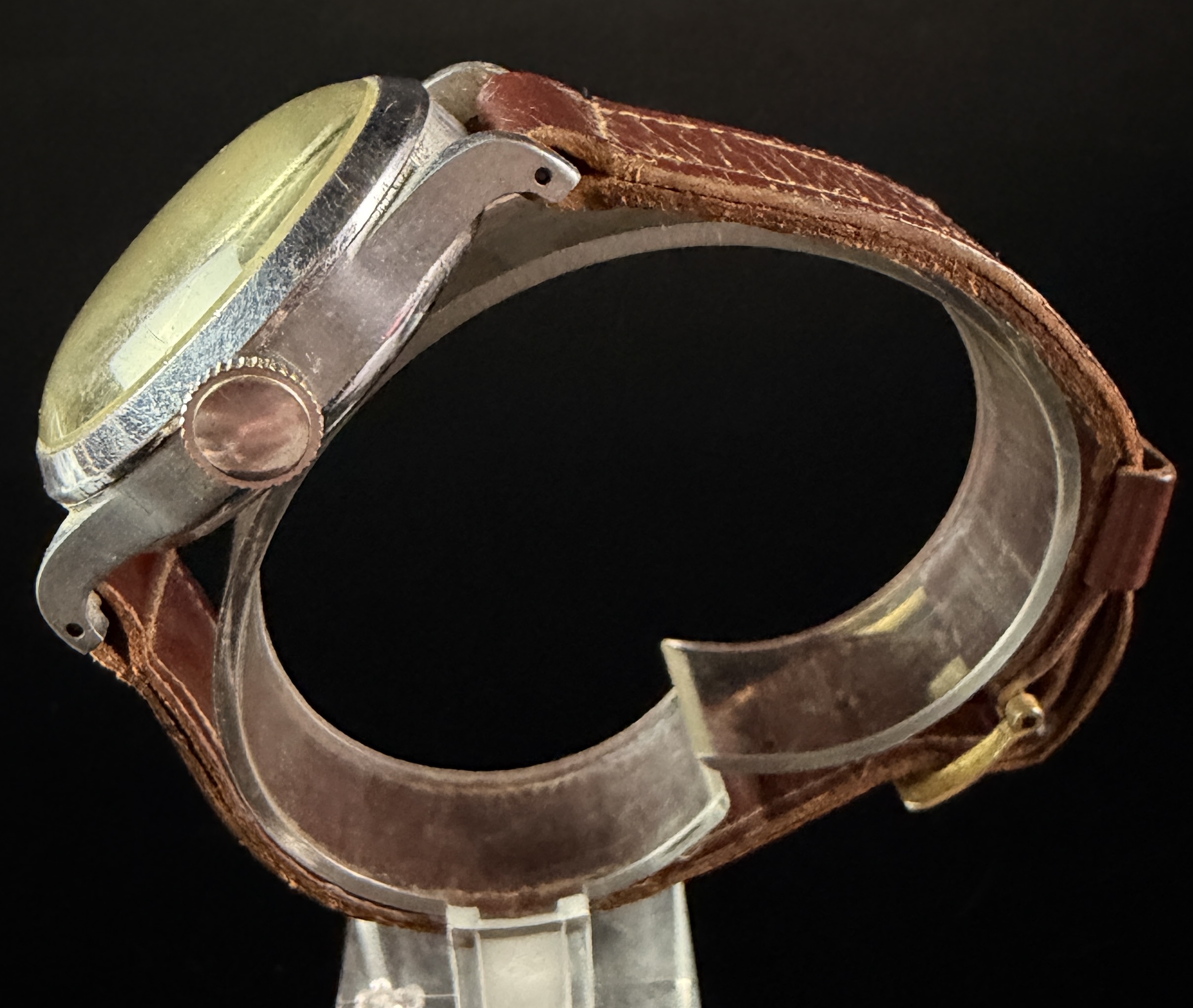 Vintage Chrome Plated Single Button Chronograph Wristwatch