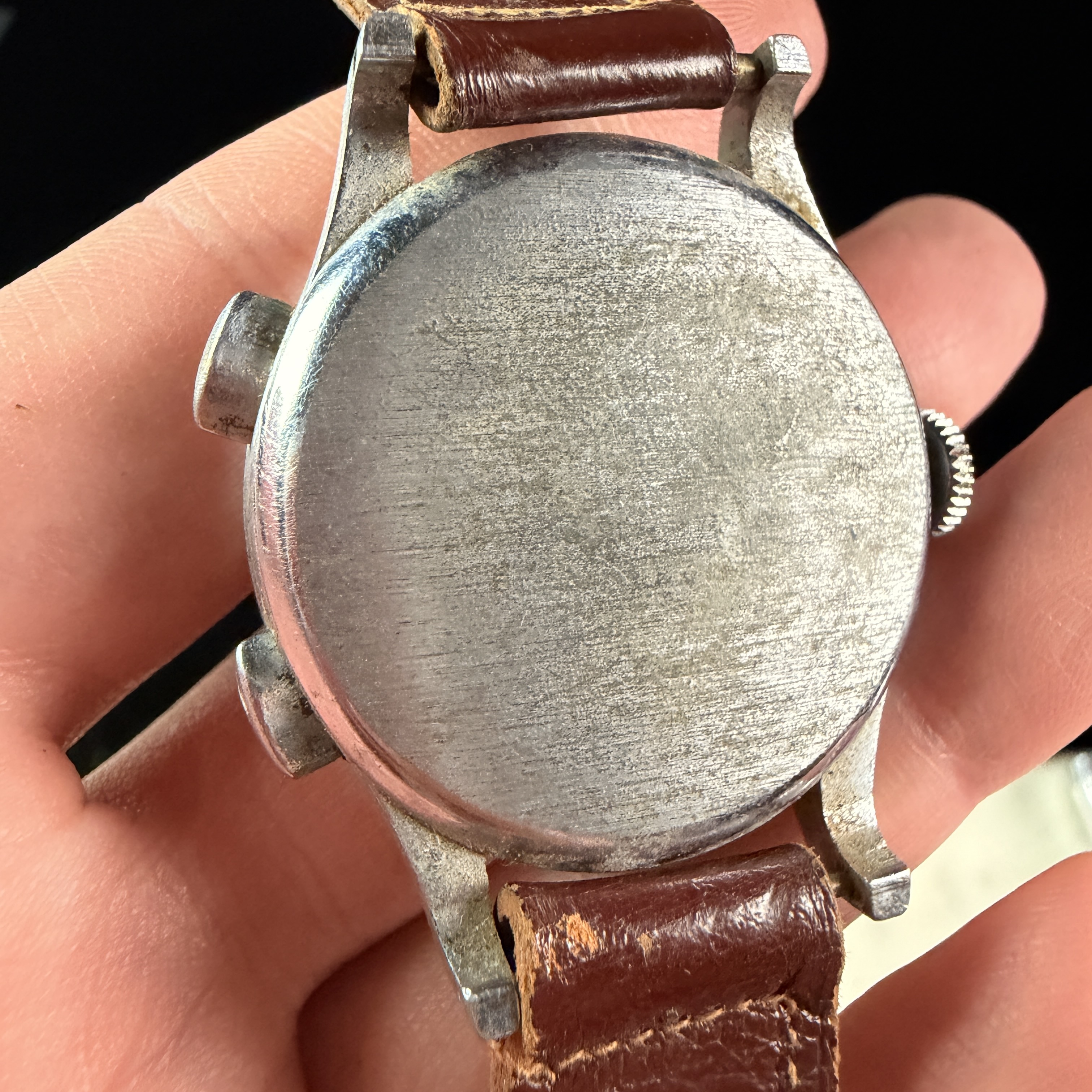 Vintage Chrome Plated Single Button Chronograph Wristwatch