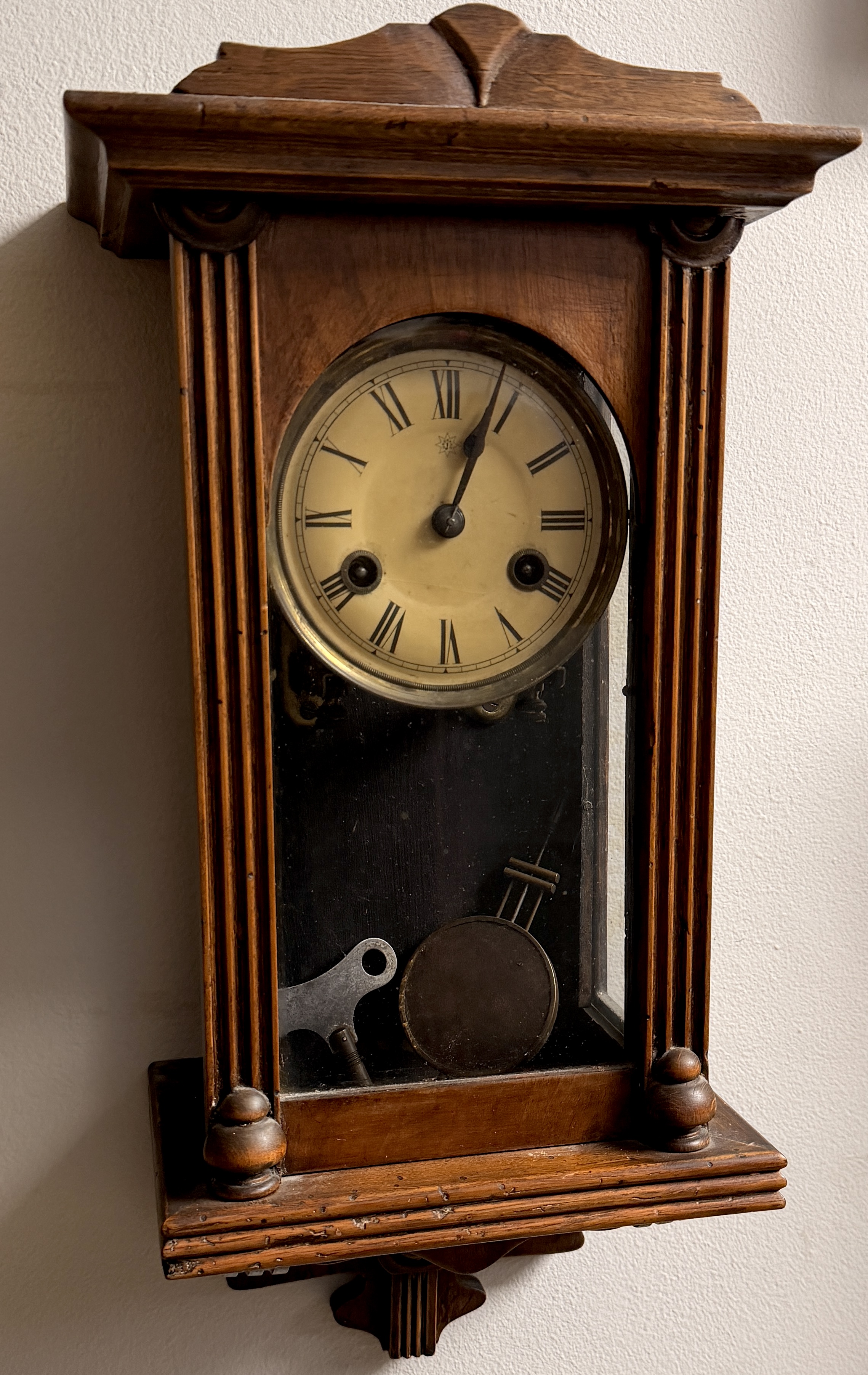 Antique Junghans Wood Case Regulator Wall Clock